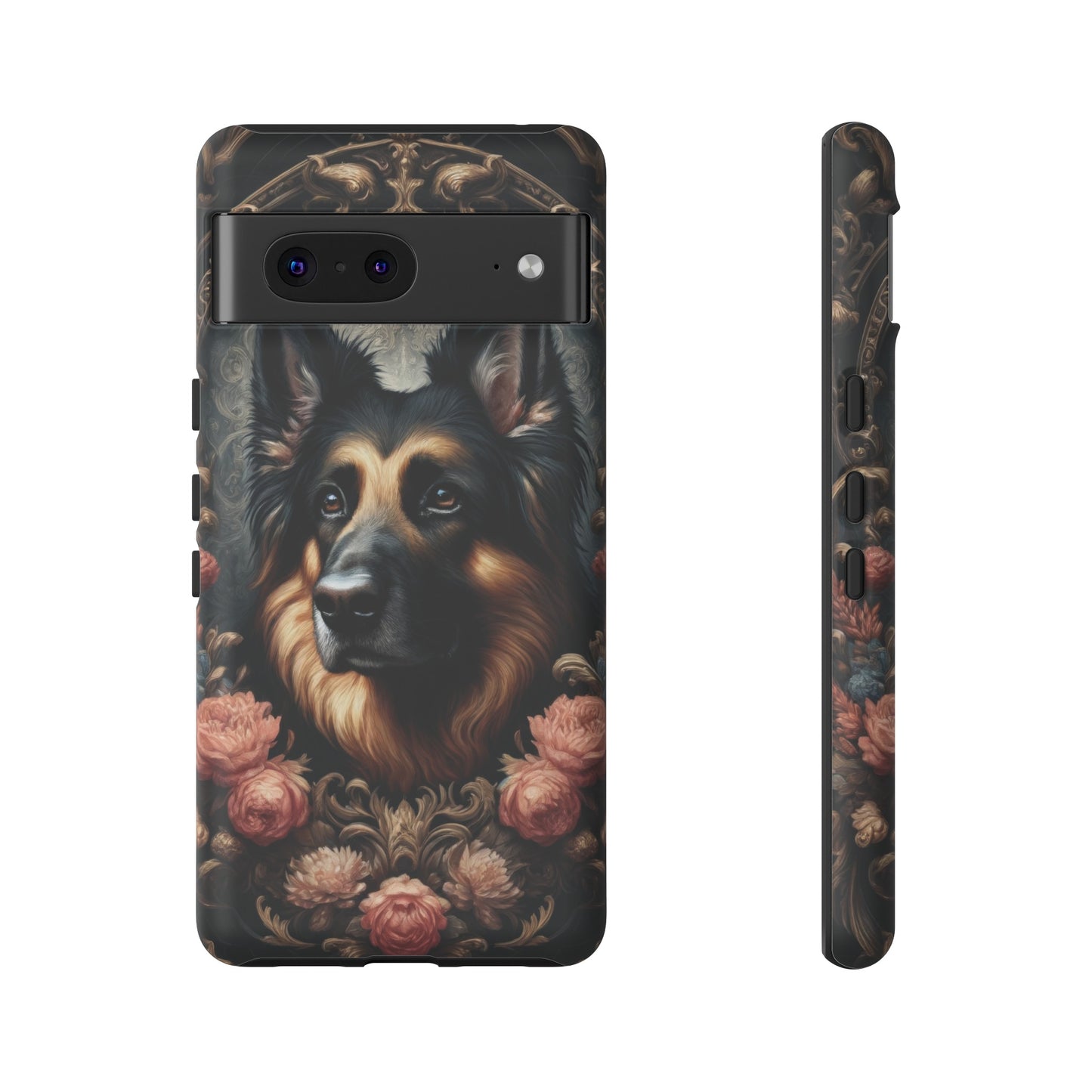 Gothic, high angle German Shepherd Phone Case