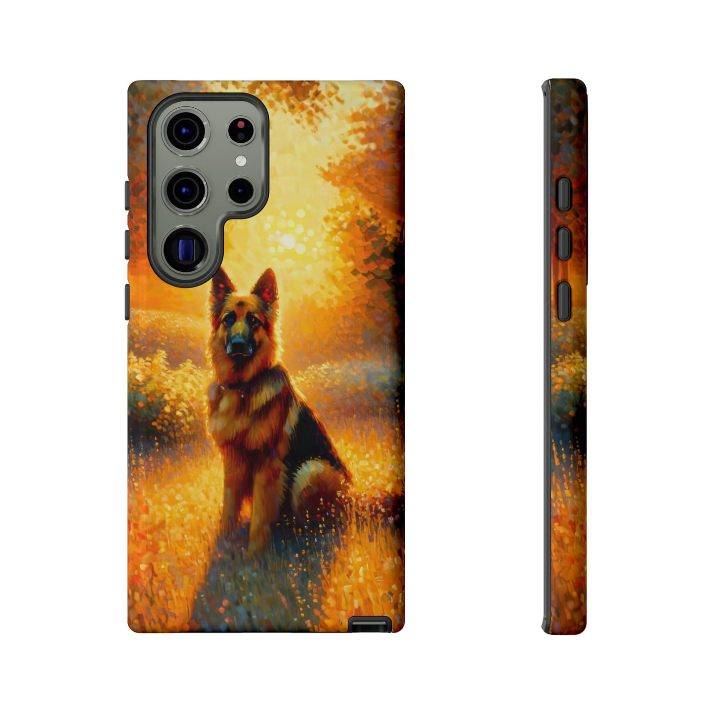 Golden hour and neo-impressionism German Shepherd Phone Case