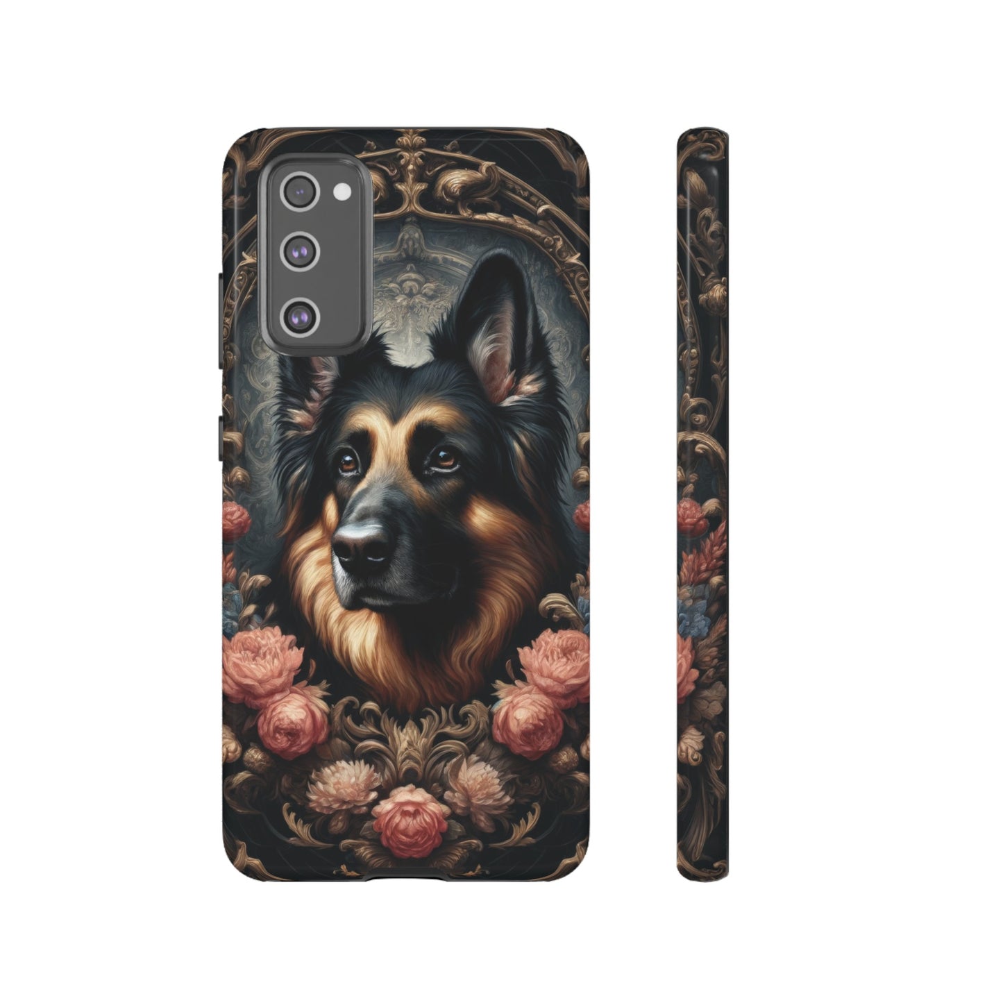 Gothic, high angle German Shepherd Phone Case