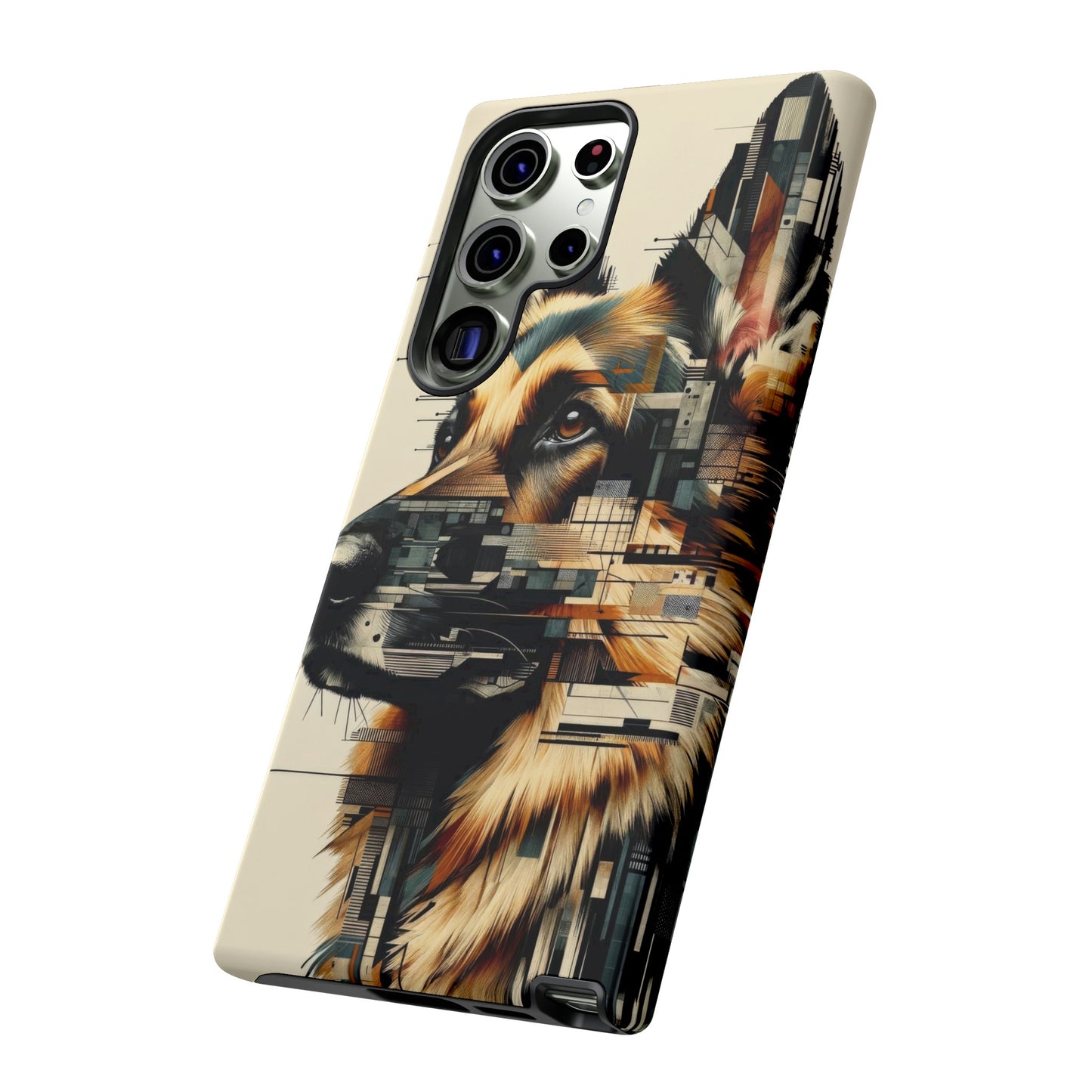 Constructivist and dadaist German Shepherd Phone Case