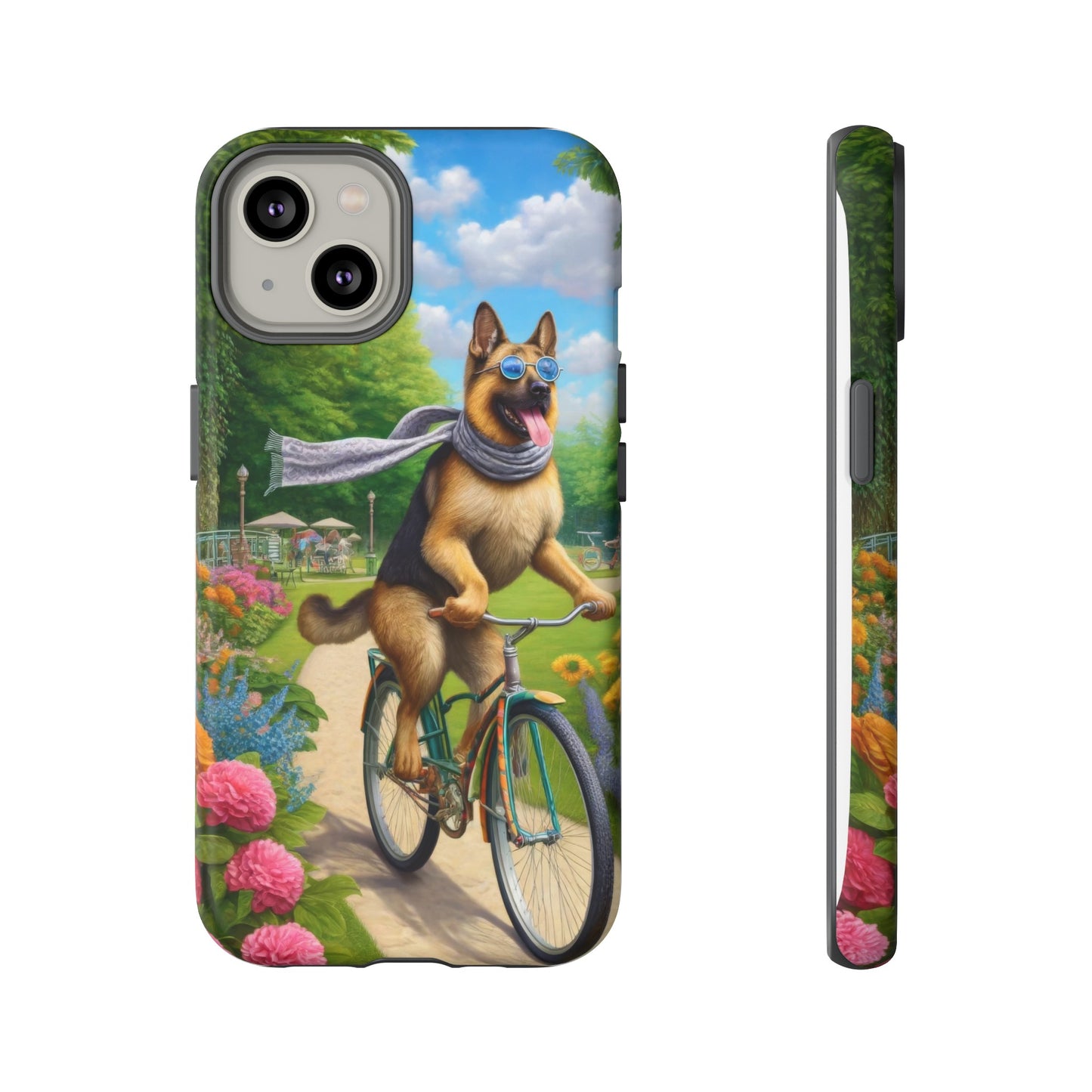 German Shepherd Riding a Bicycle Phone Case