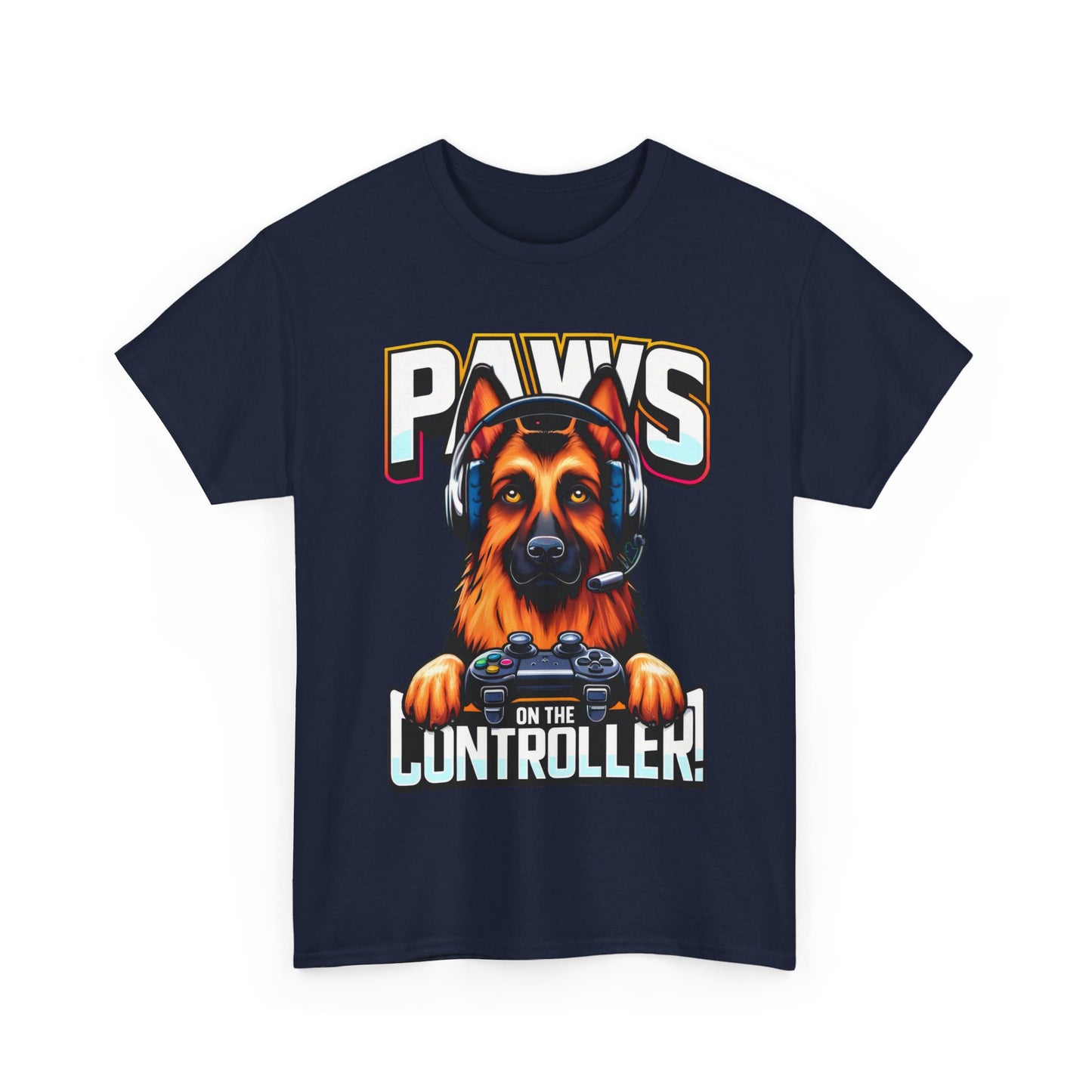 Paws on the Controller T-Shirt (13 colors) (German Shepherd)