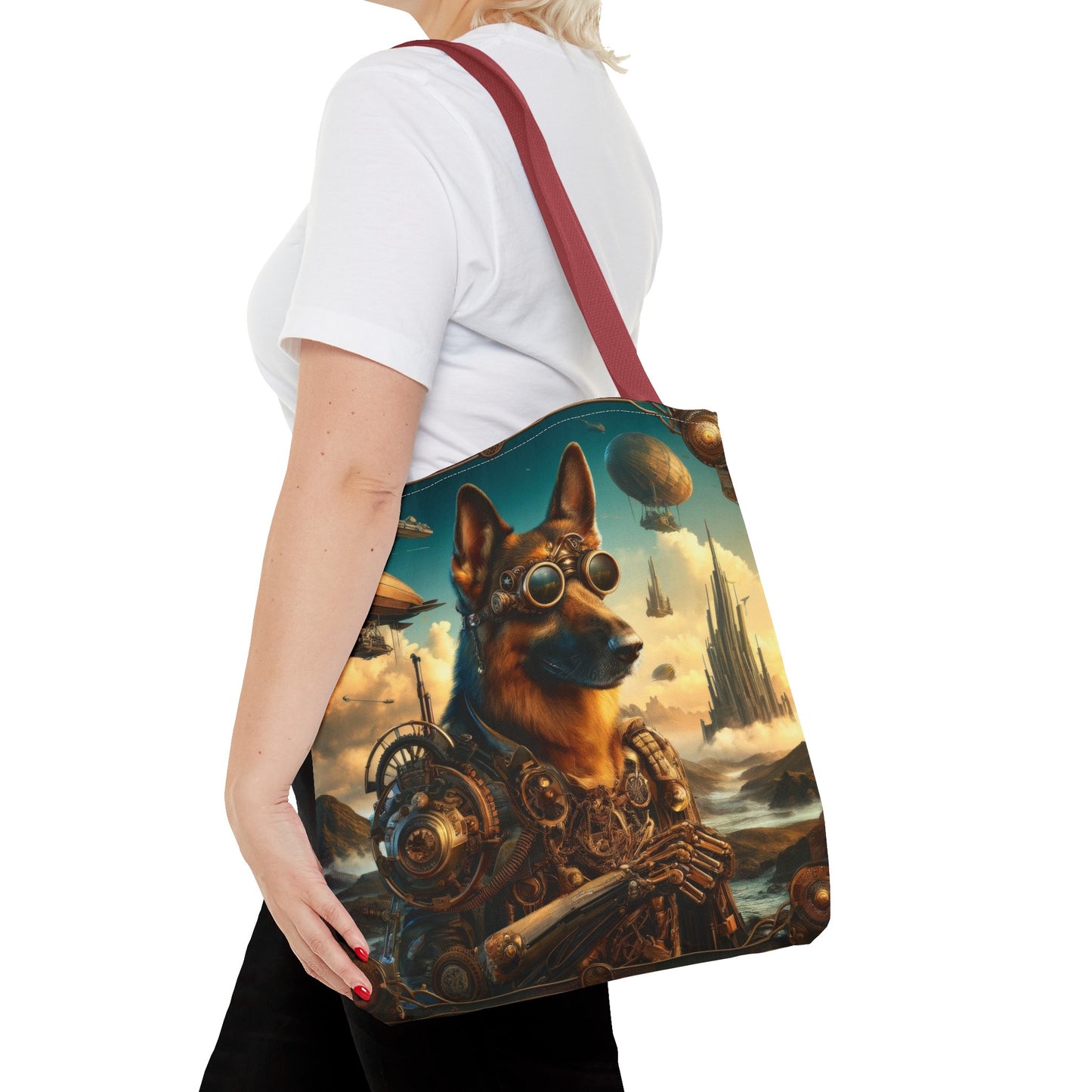 Steampunk Fantasy German Shepherd Tote Bag