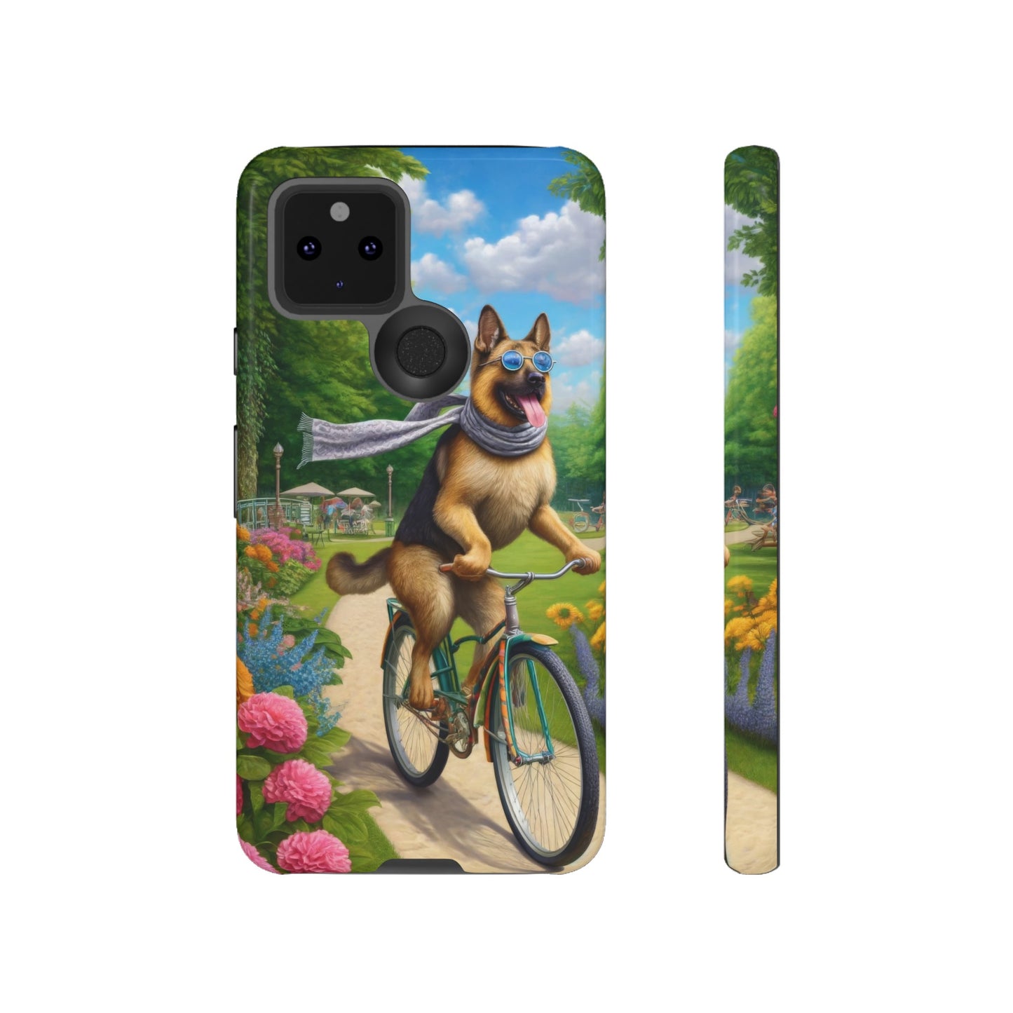 German Shepherd Riding a Bicycle Phone Case