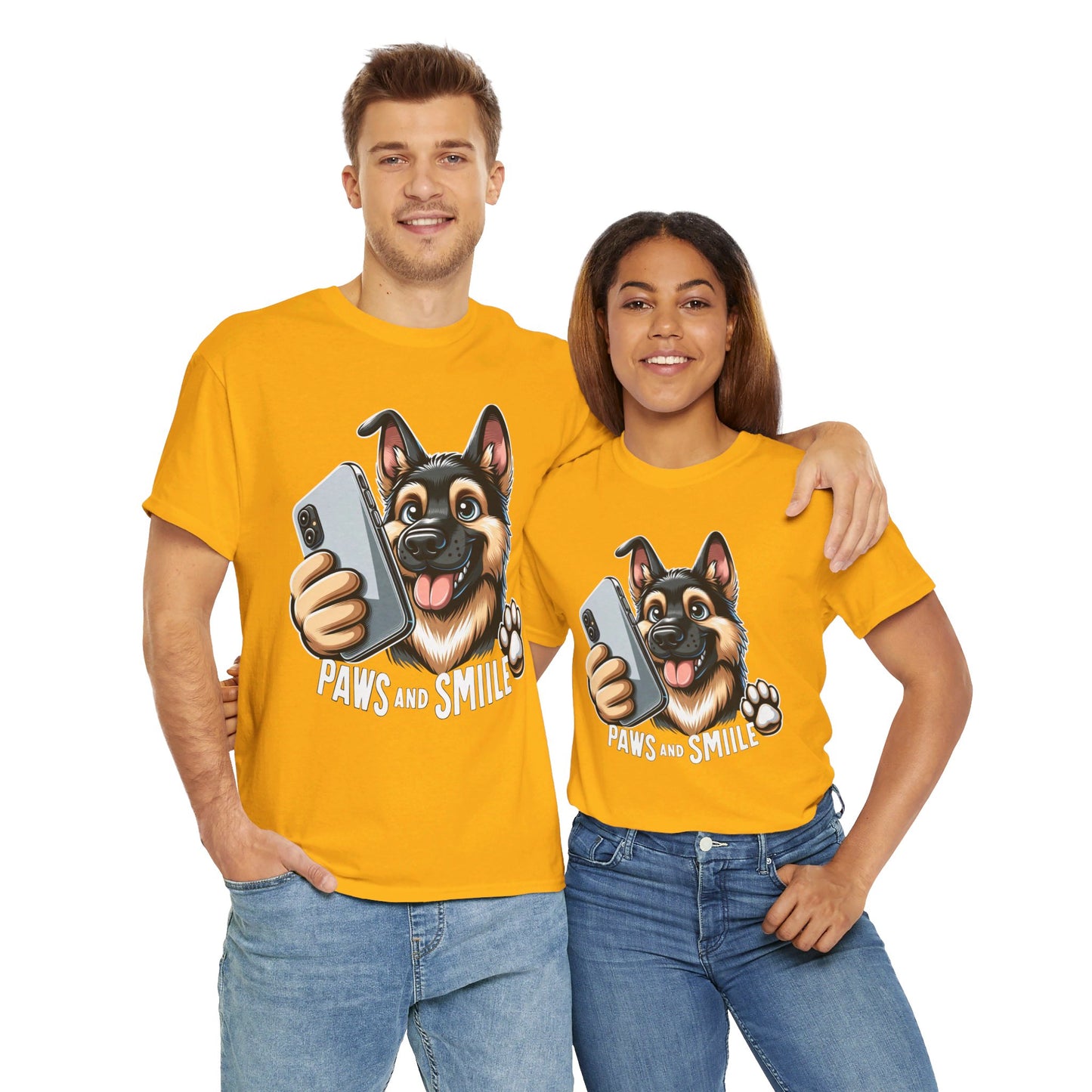 Paws and Smile T-Shirt (13 colors) (German Shepherd)