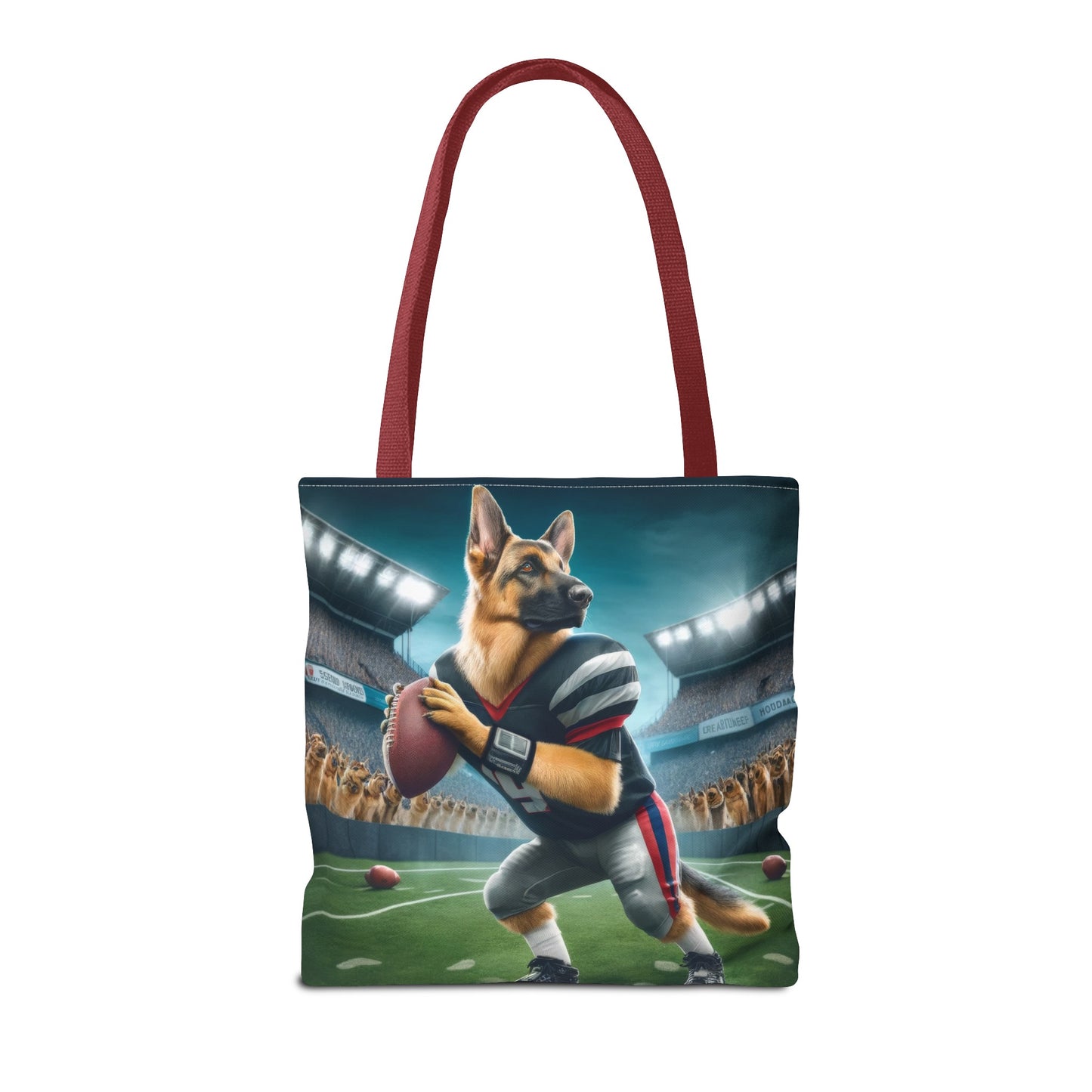 German Shepherd Playing Football Tote Bag