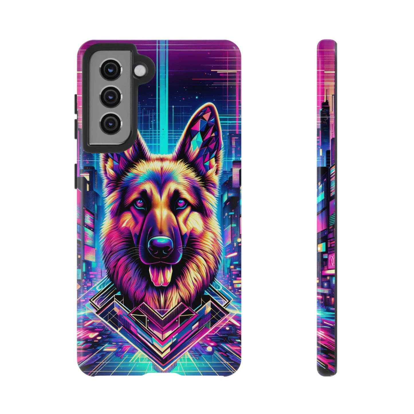 Glitch art German Shepherd Phone Case