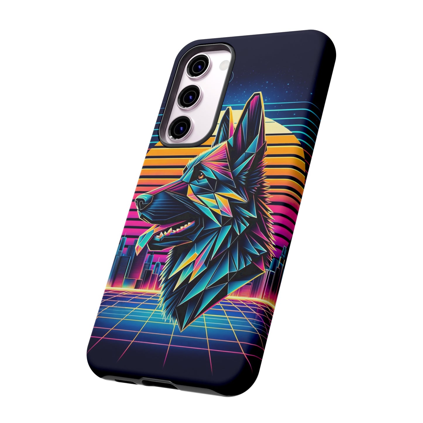 Origami and polyart German Shepherd Phone Case