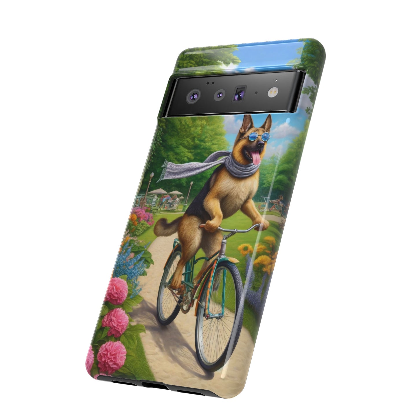 German Shepherd Riding a Bicycle Phone Case