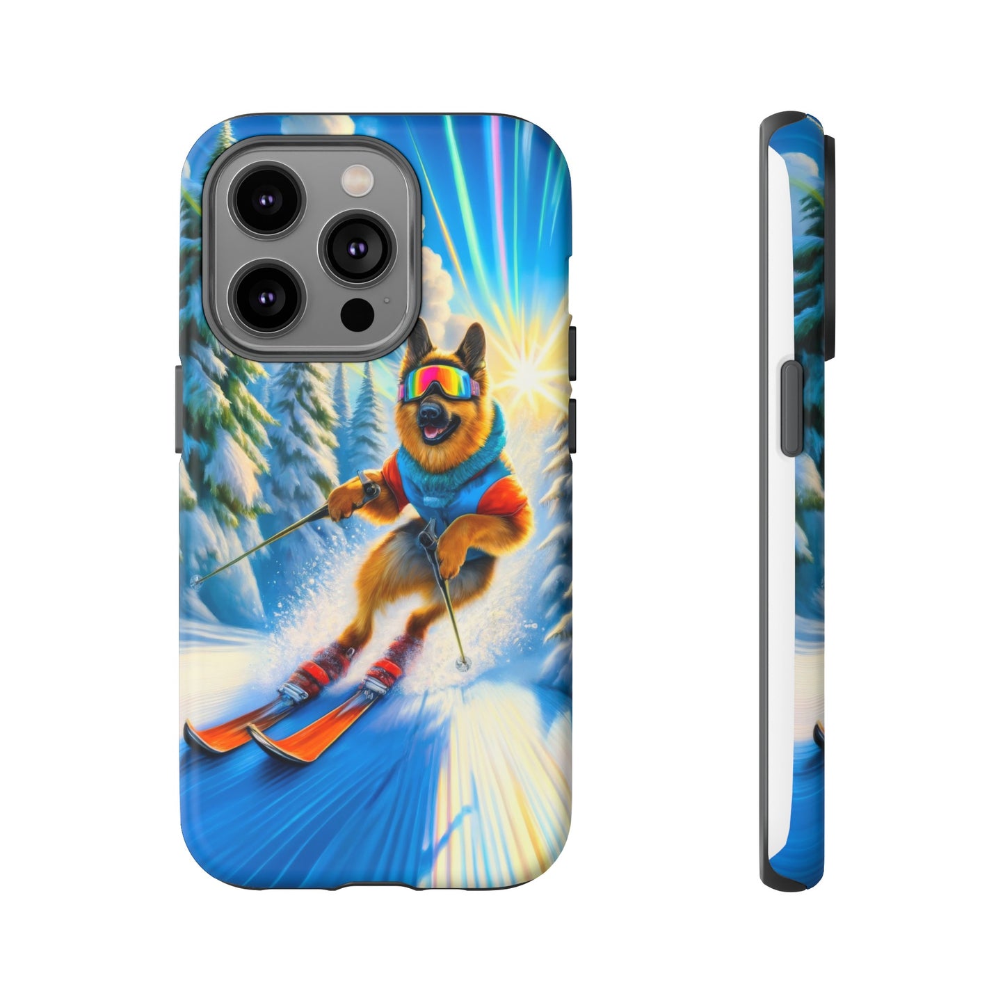 German Shepherd Skiing Phone Case