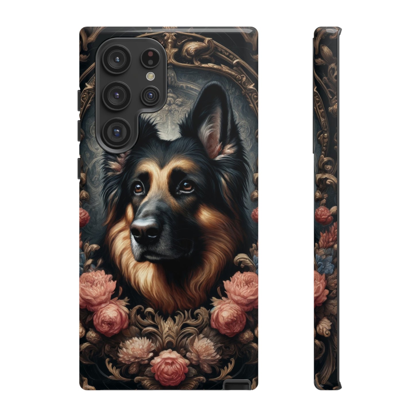 Gothic, high angle German Shepherd Phone Case