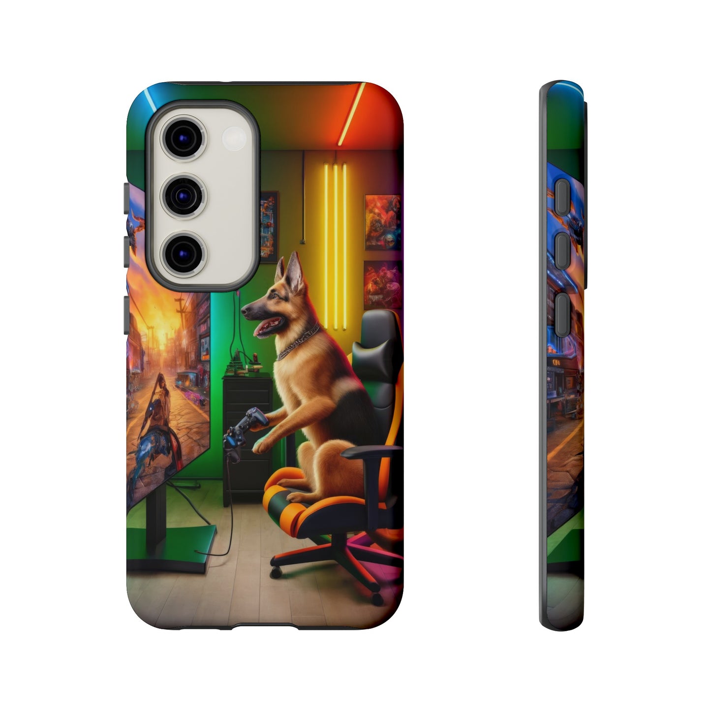 German Shepherd Playing Video Games Phone Case