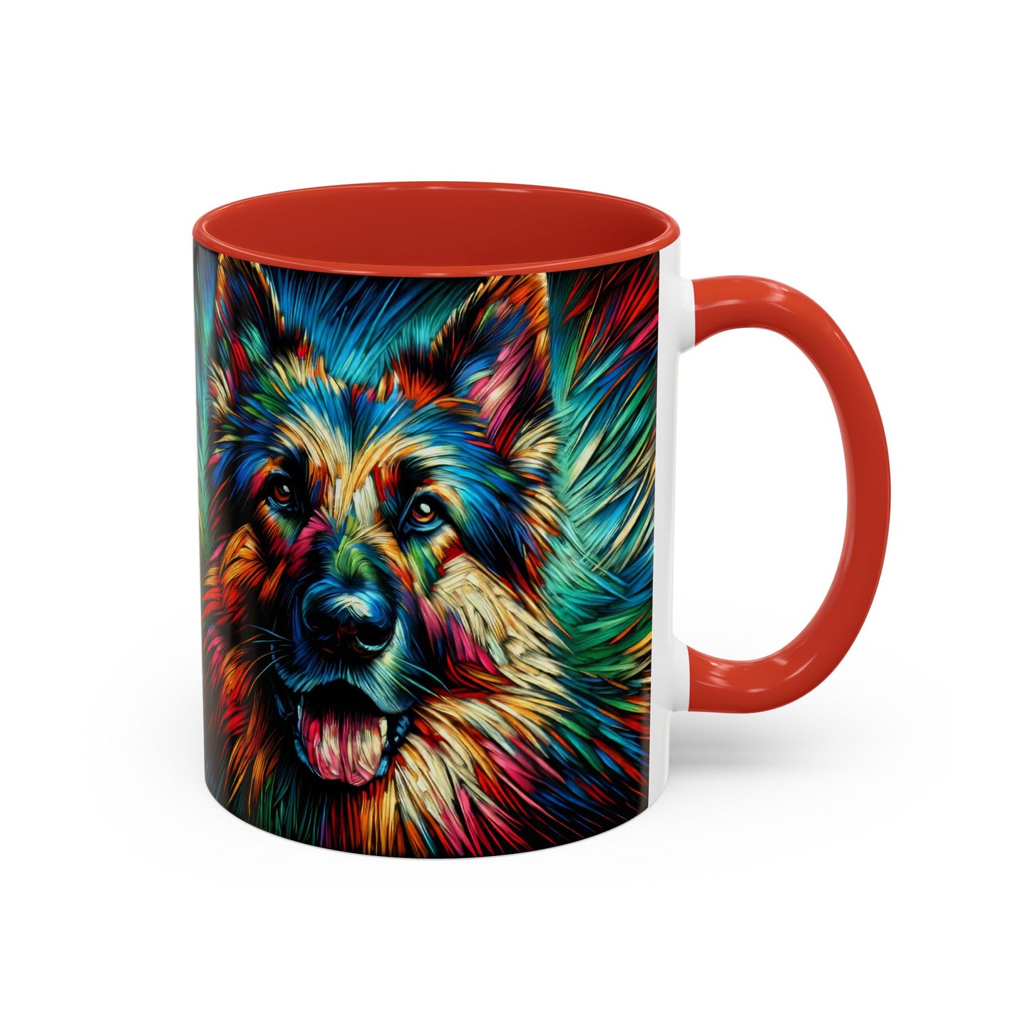 Fauvism scratchboard technique German Shepherd Coffee Mug