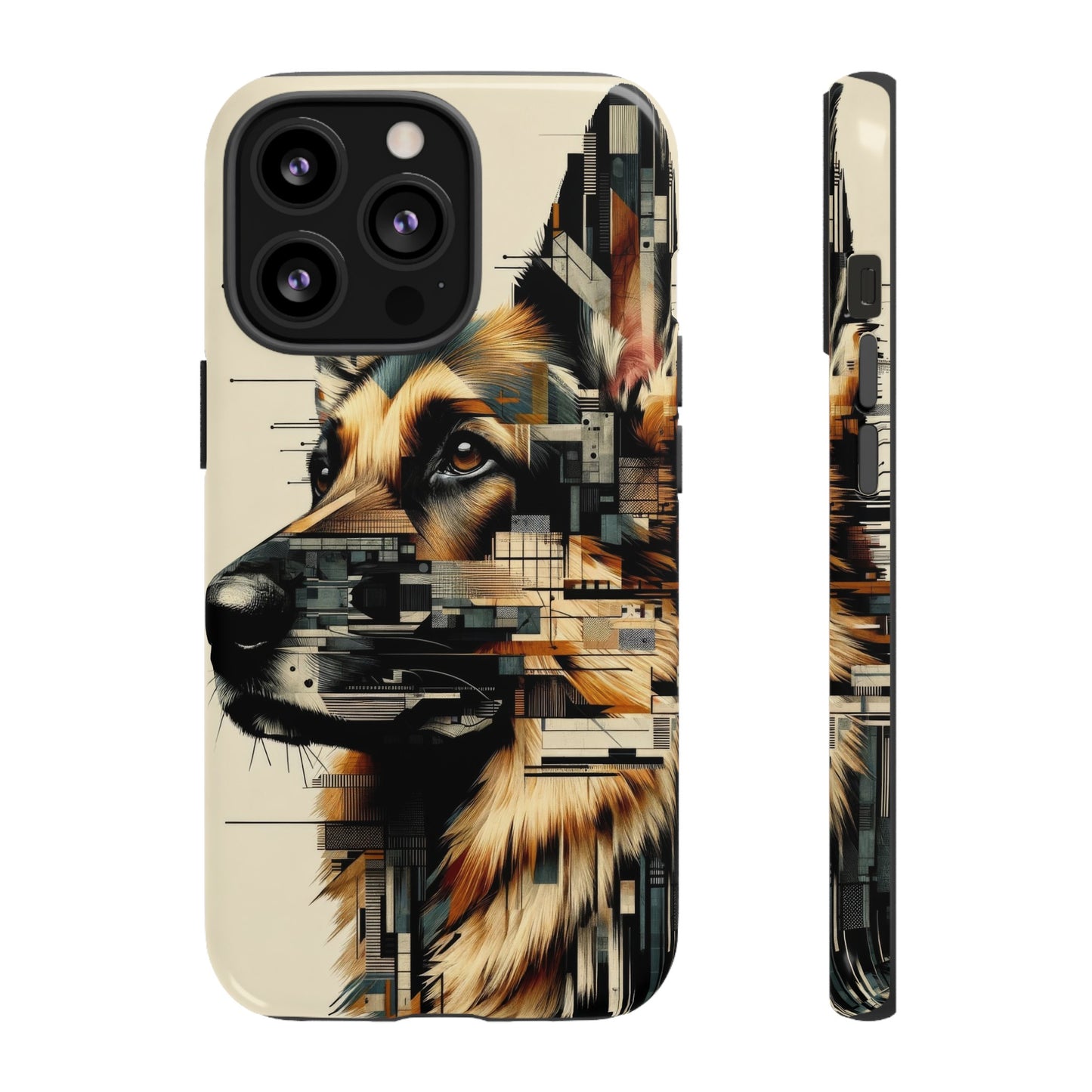 Constructivist and dadaist German Shepherd Phone Case