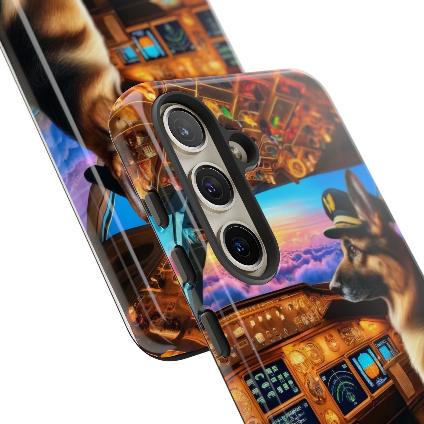 German Shepherd Flying an Airplane Phone Case