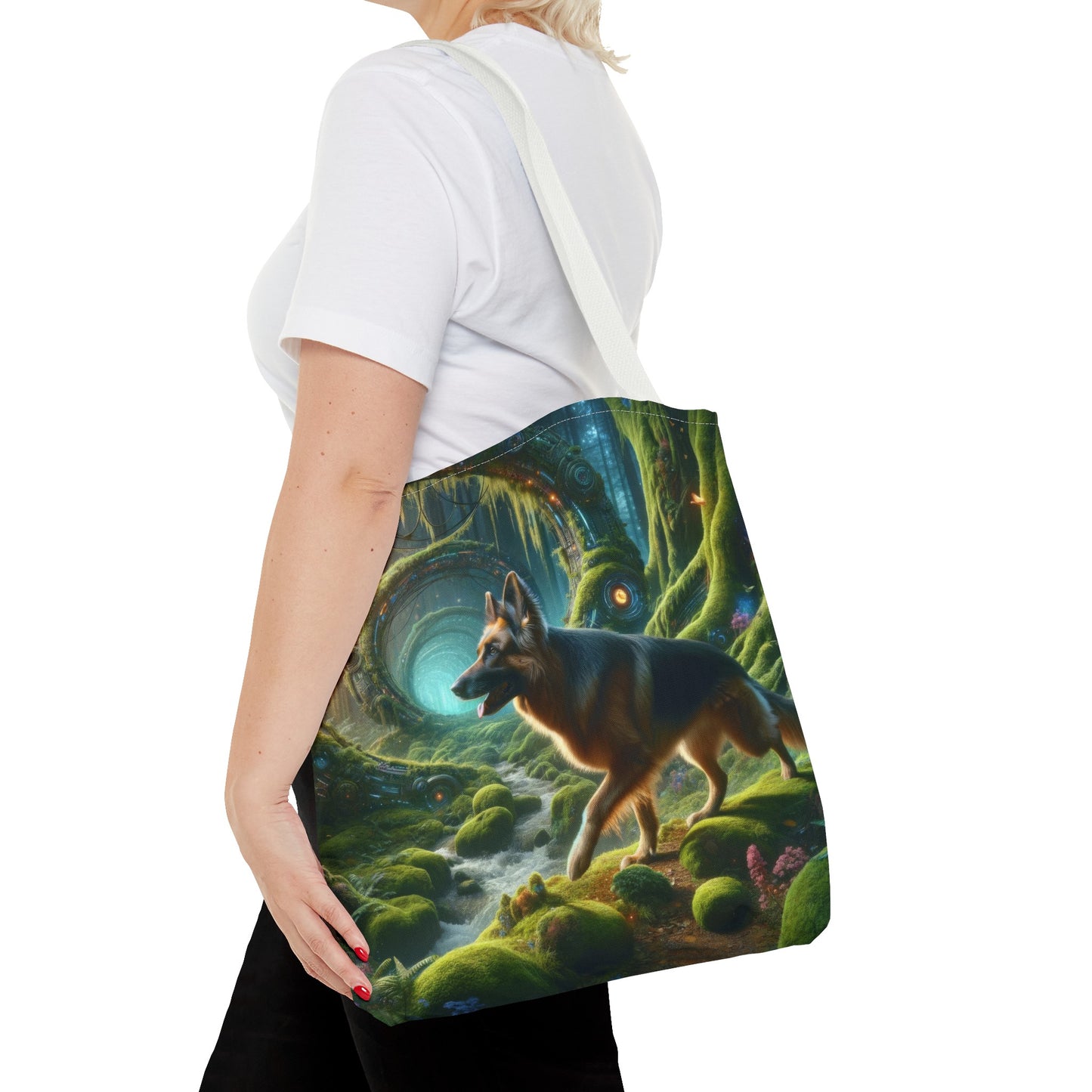 Sci-fi fantasy German Shepherd Tote Bag