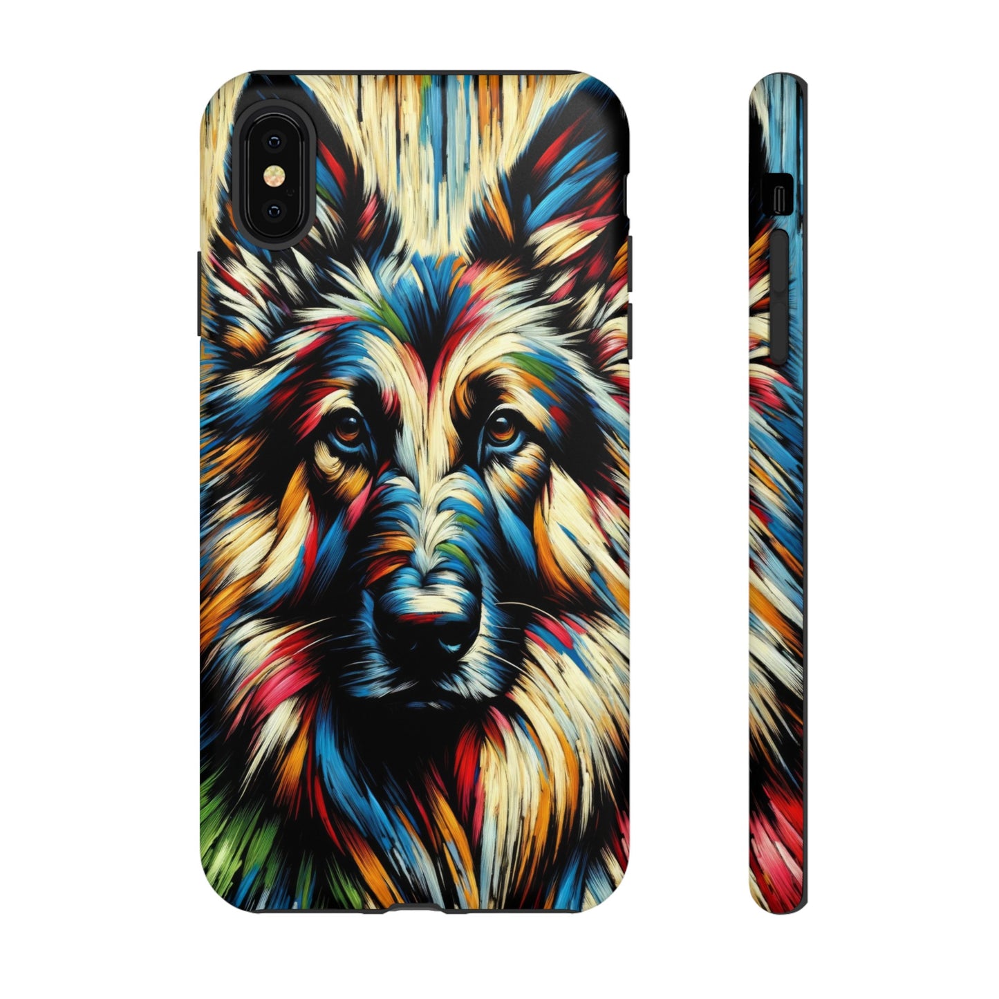 Fauvism scratchboard technique German Shepherd Phone Case