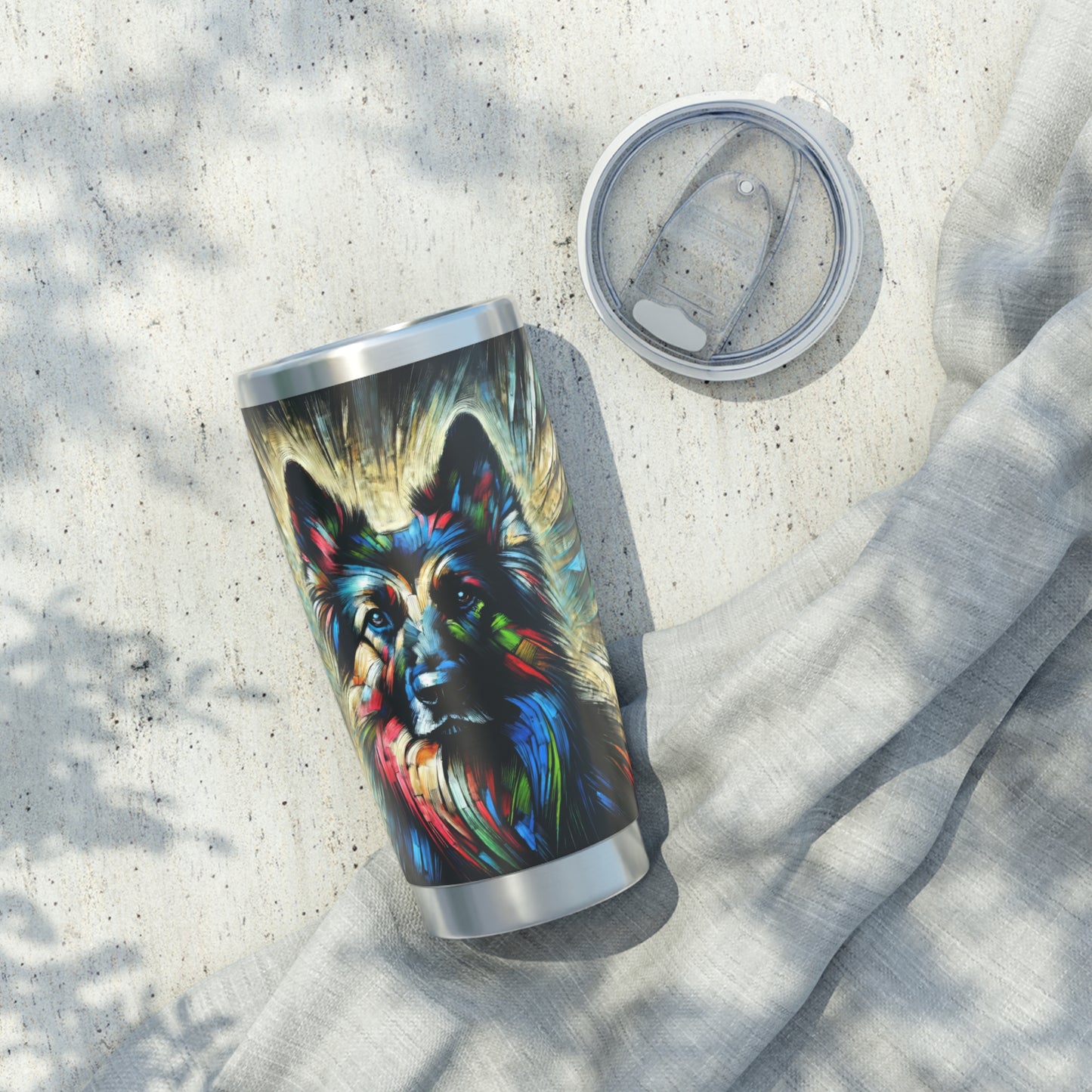 Fauvism scratchboard technique German Shepherd 20oz Tumbler