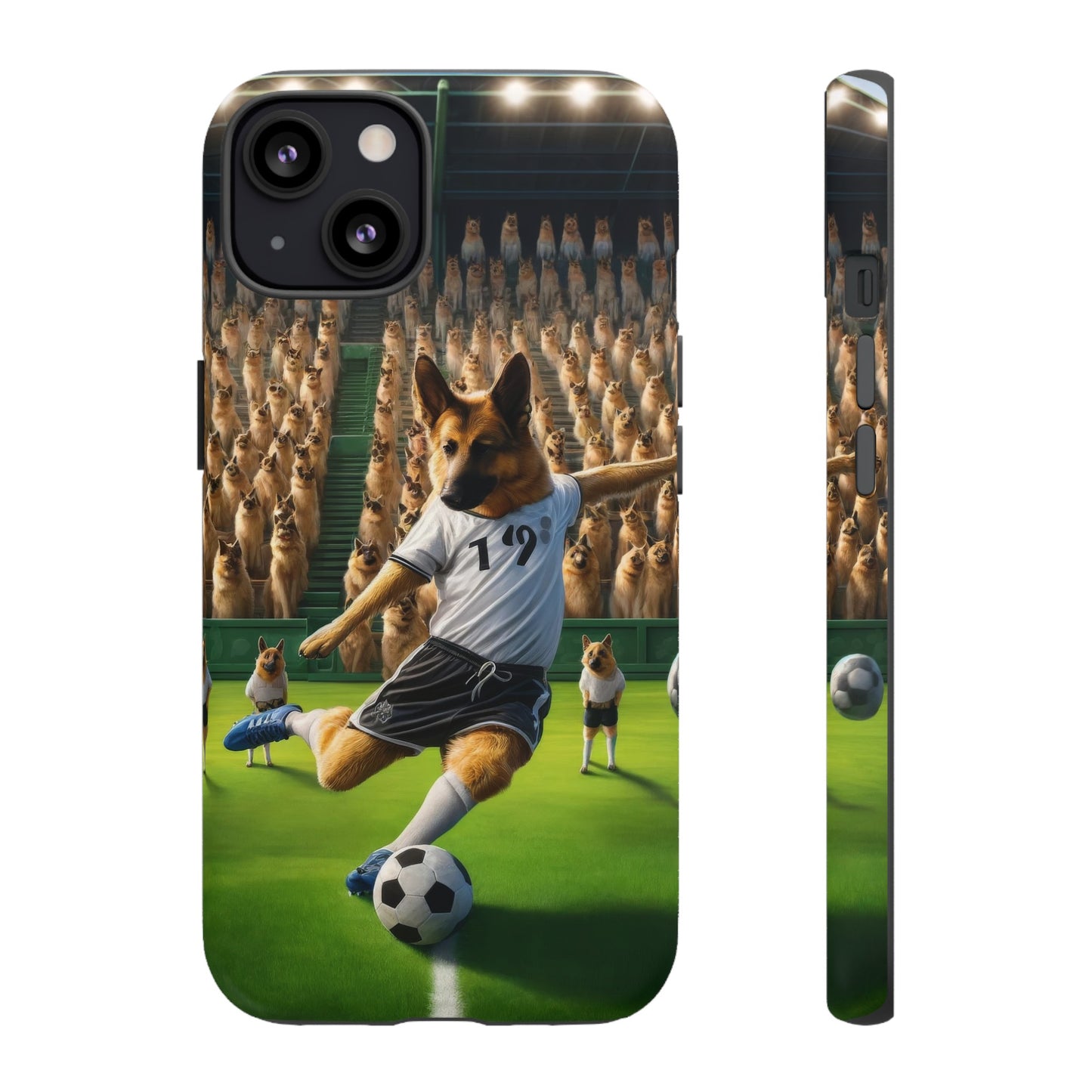 German Shepherd Playing Soccer Tough Phone Case