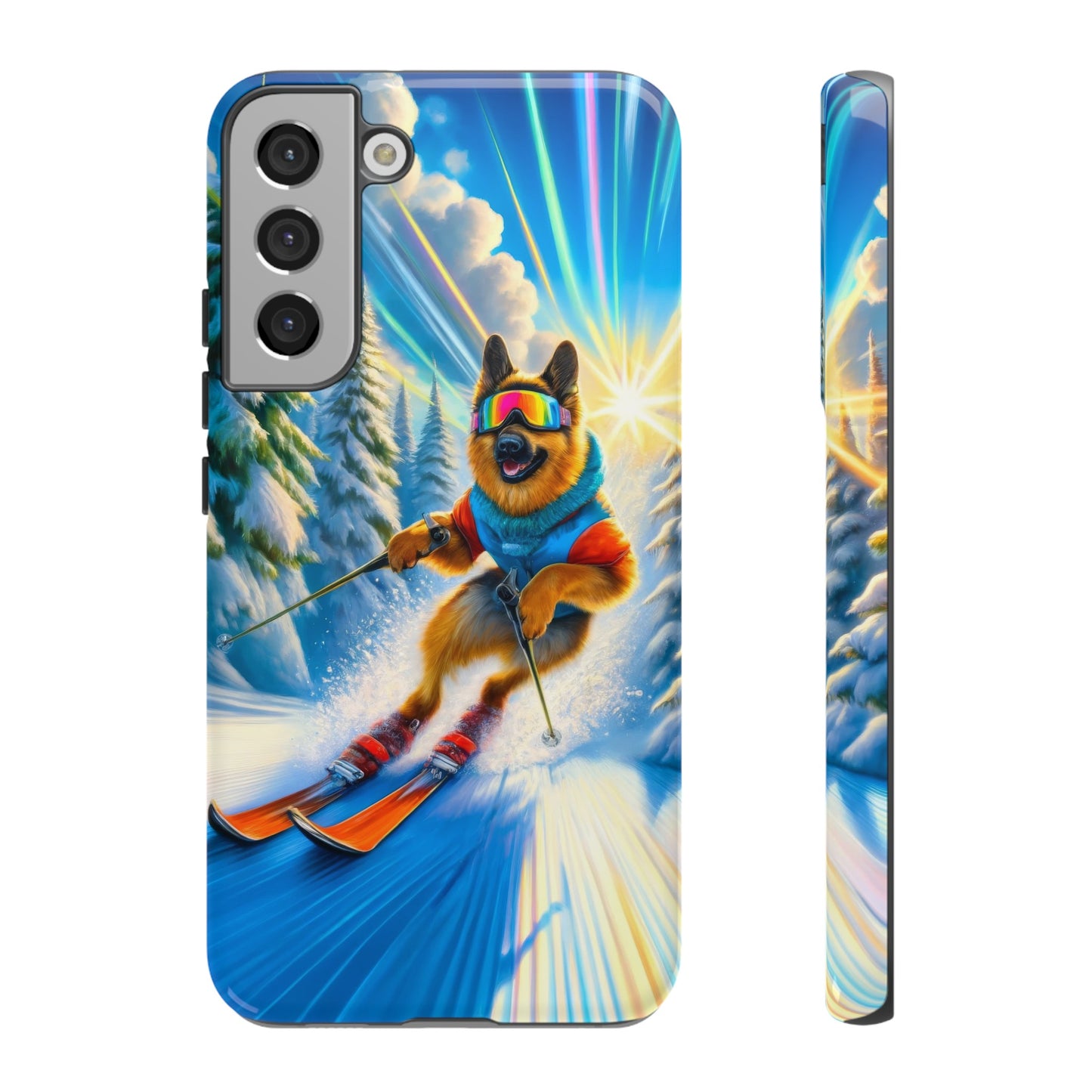 German Shepherd Skiing Phone Case