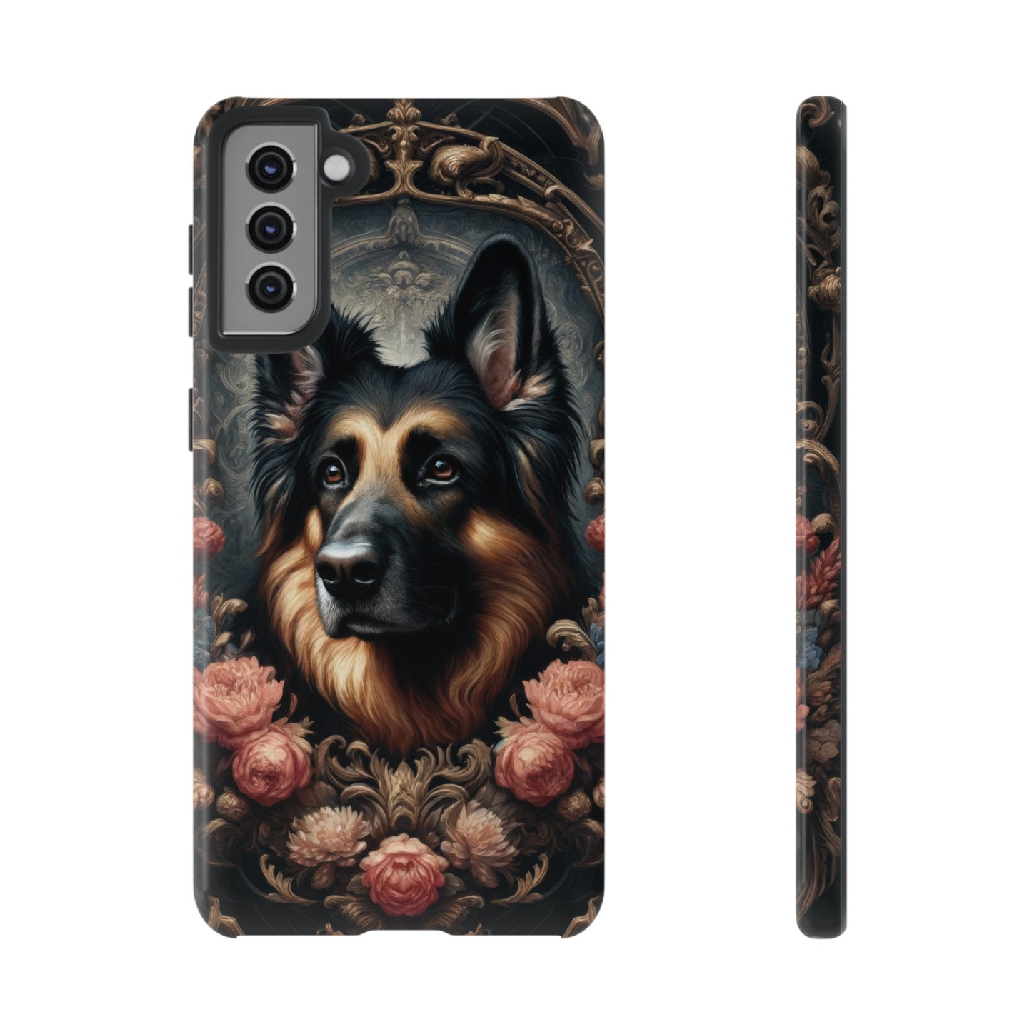 Gothic, high angle German Shepherd Phone Case