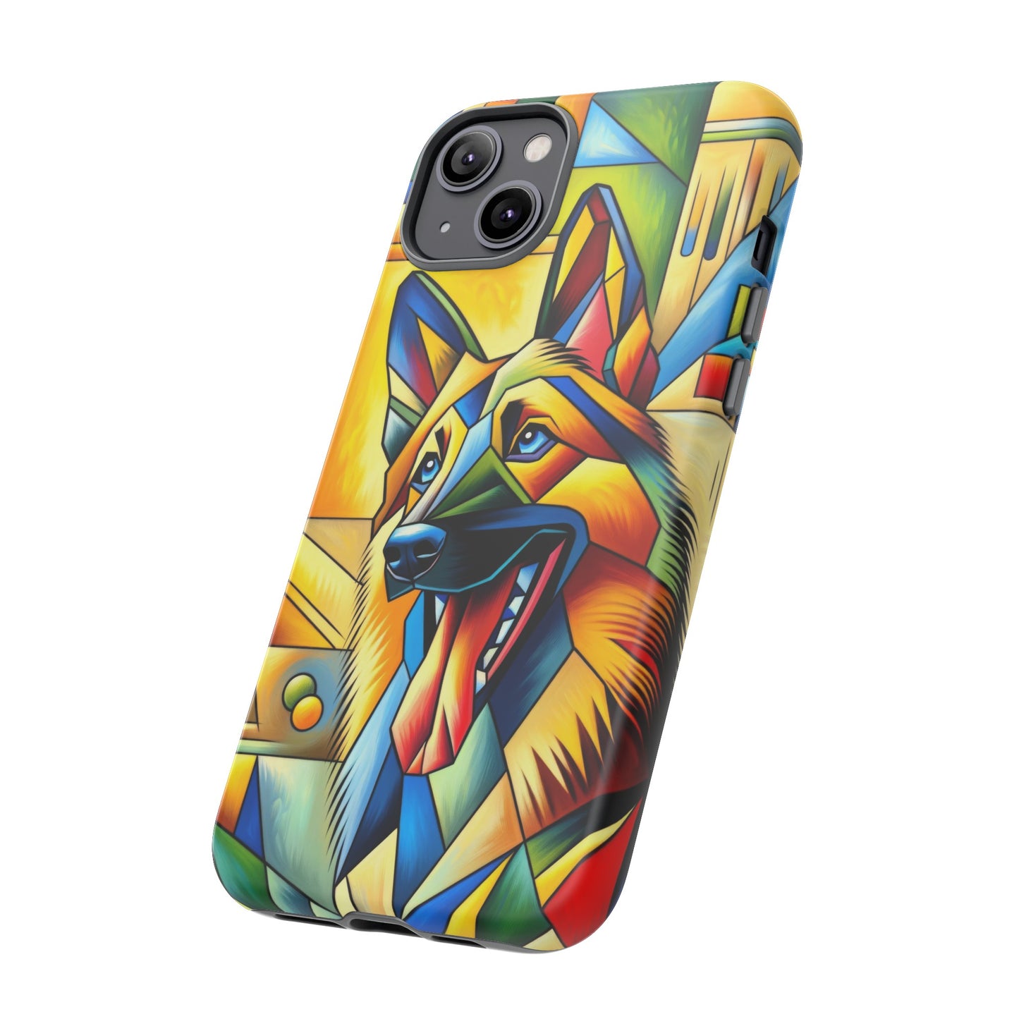 German Shepherd in Cubism Tough Phone Case