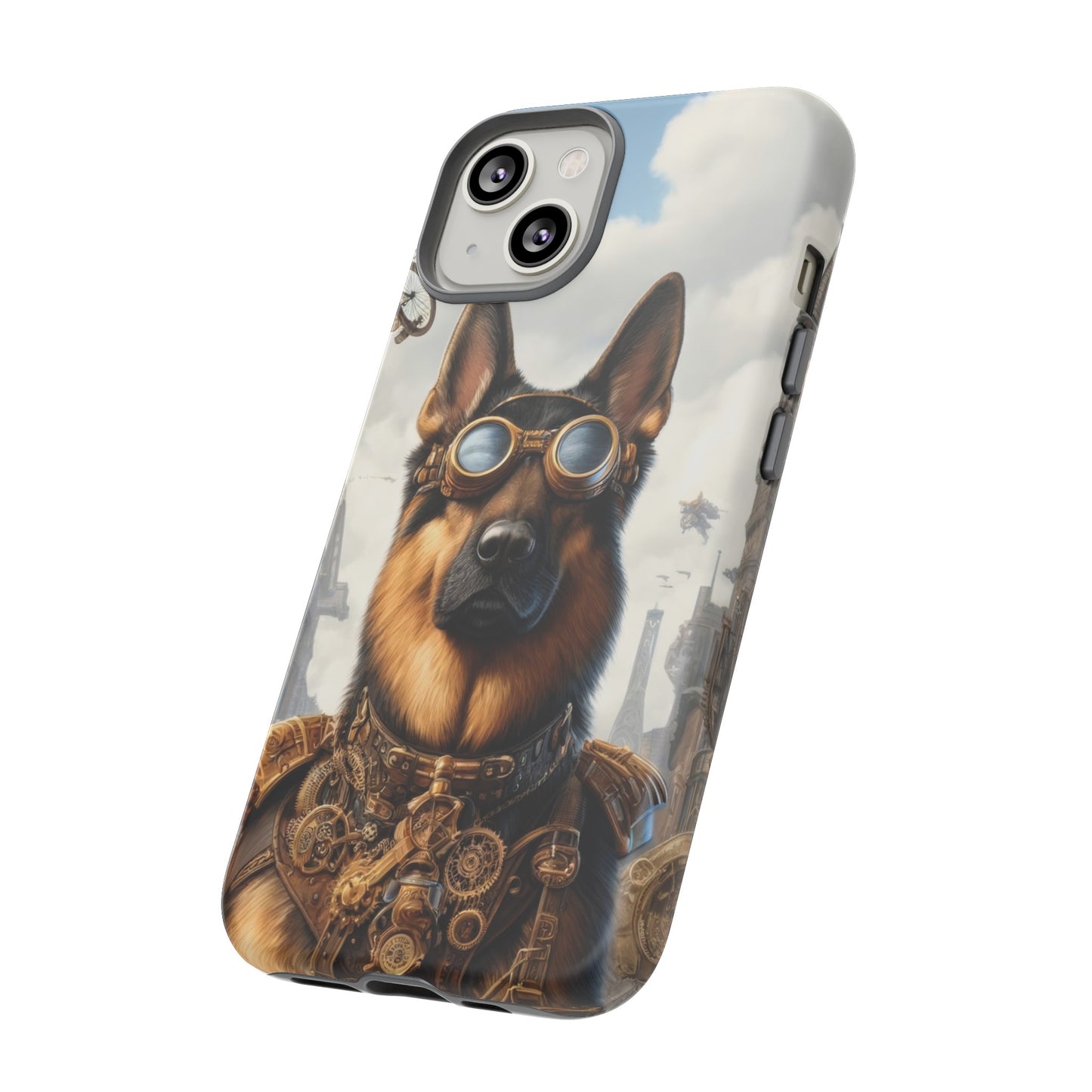 Realism and steampunk German Shepherd Phone Case