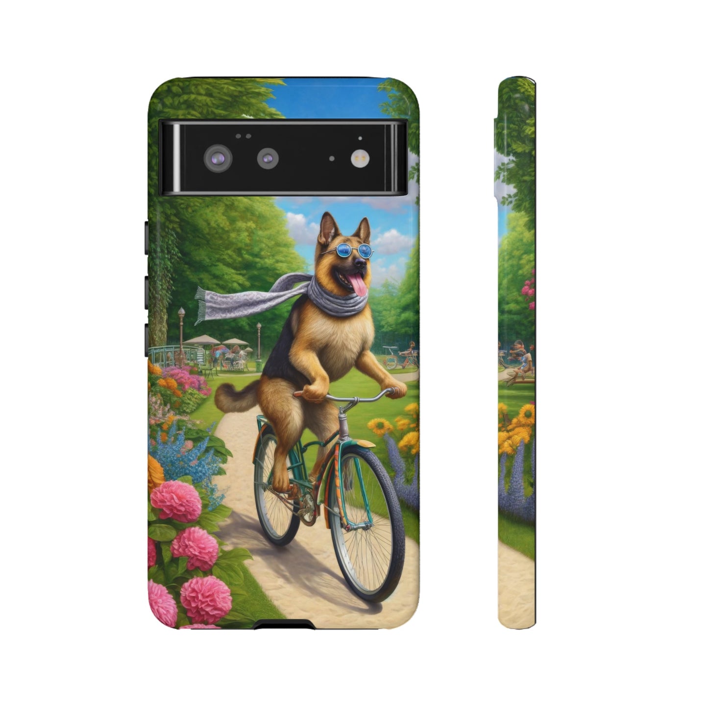 German Shepherd Riding a Bicycle Phone Case