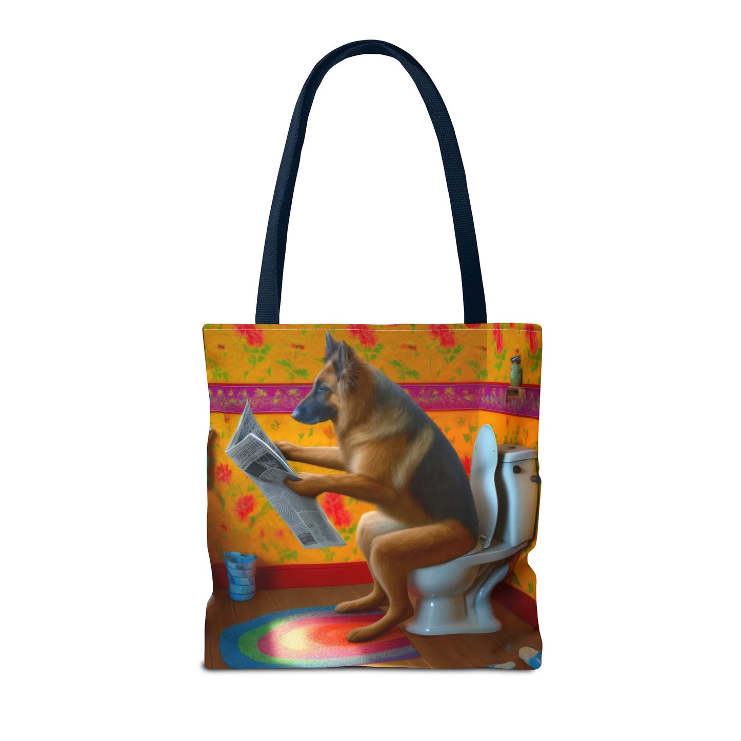 German Shepherd Using a Toilet Tote Bag