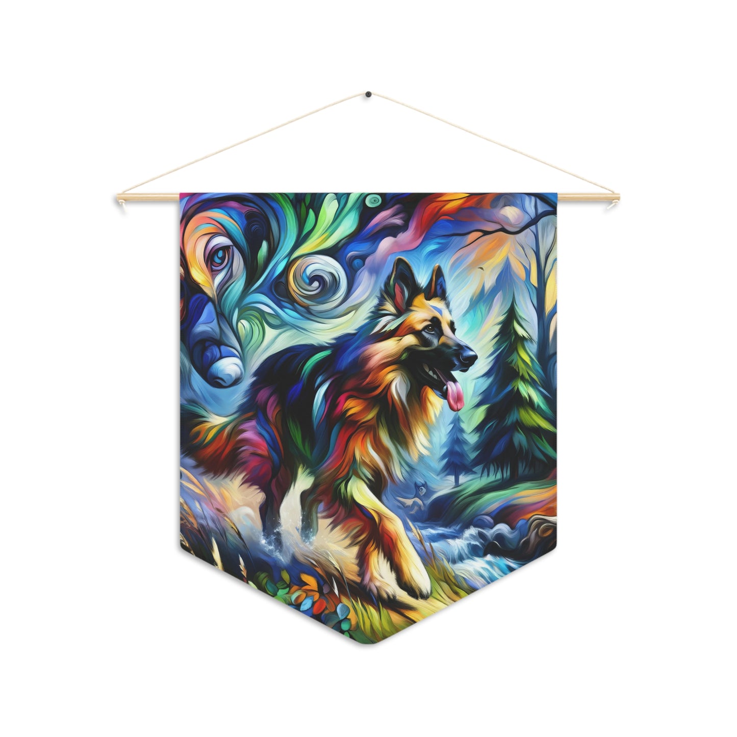 Fantasy and fauvism German Shepherd Pennant