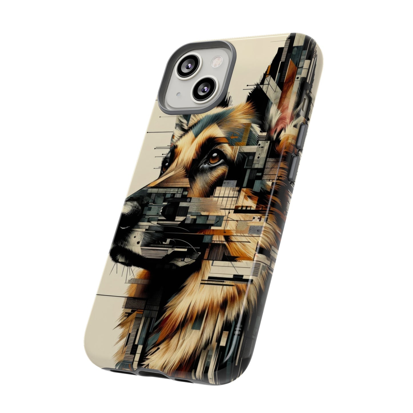 Constructivist and dadaist German Shepherd Phone Case