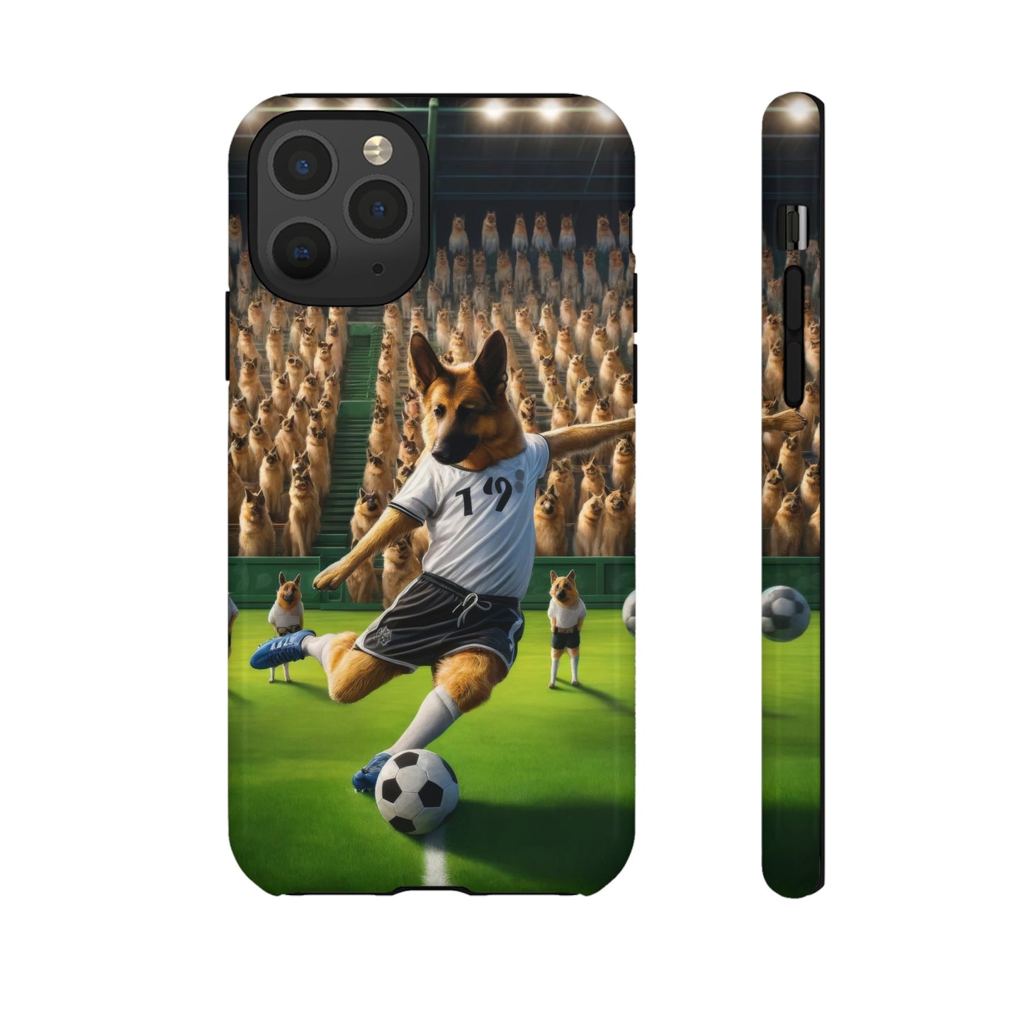 German Shepherd Playing Soccer Tough Phone Case