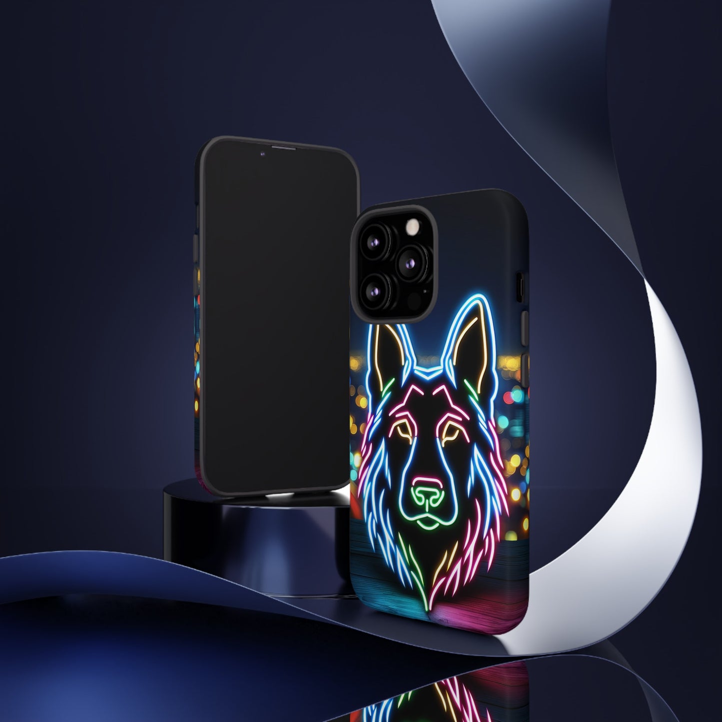 German Shepherd Neon Light Phone Case