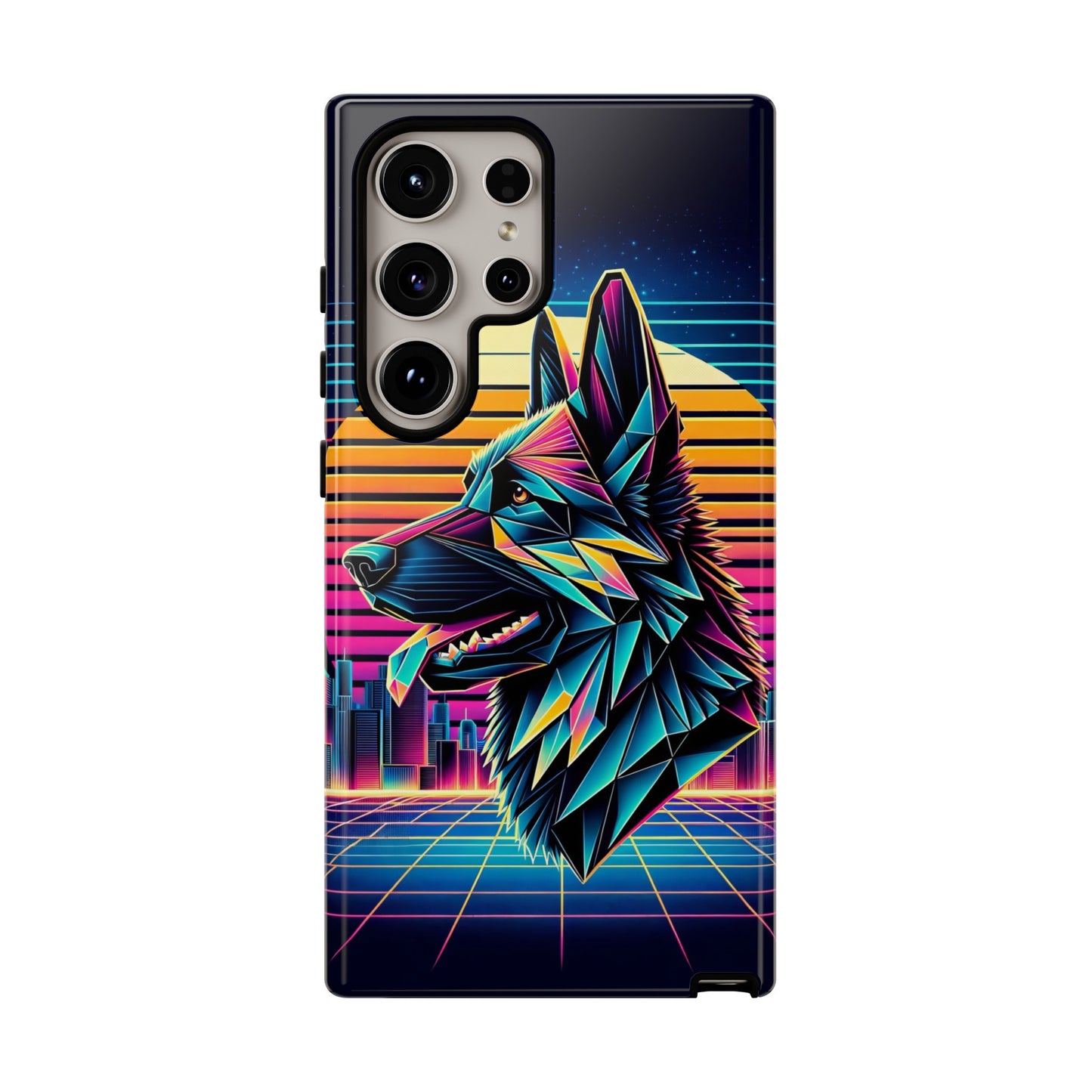 Origami and polyart German Shepherd Phone Case