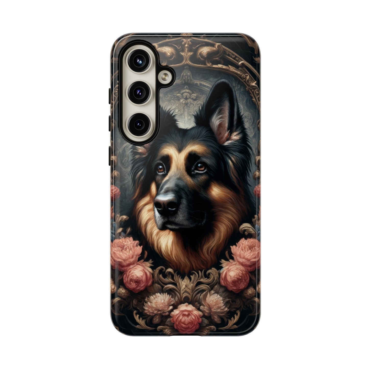 Gothic, high angle German Shepherd Phone Case