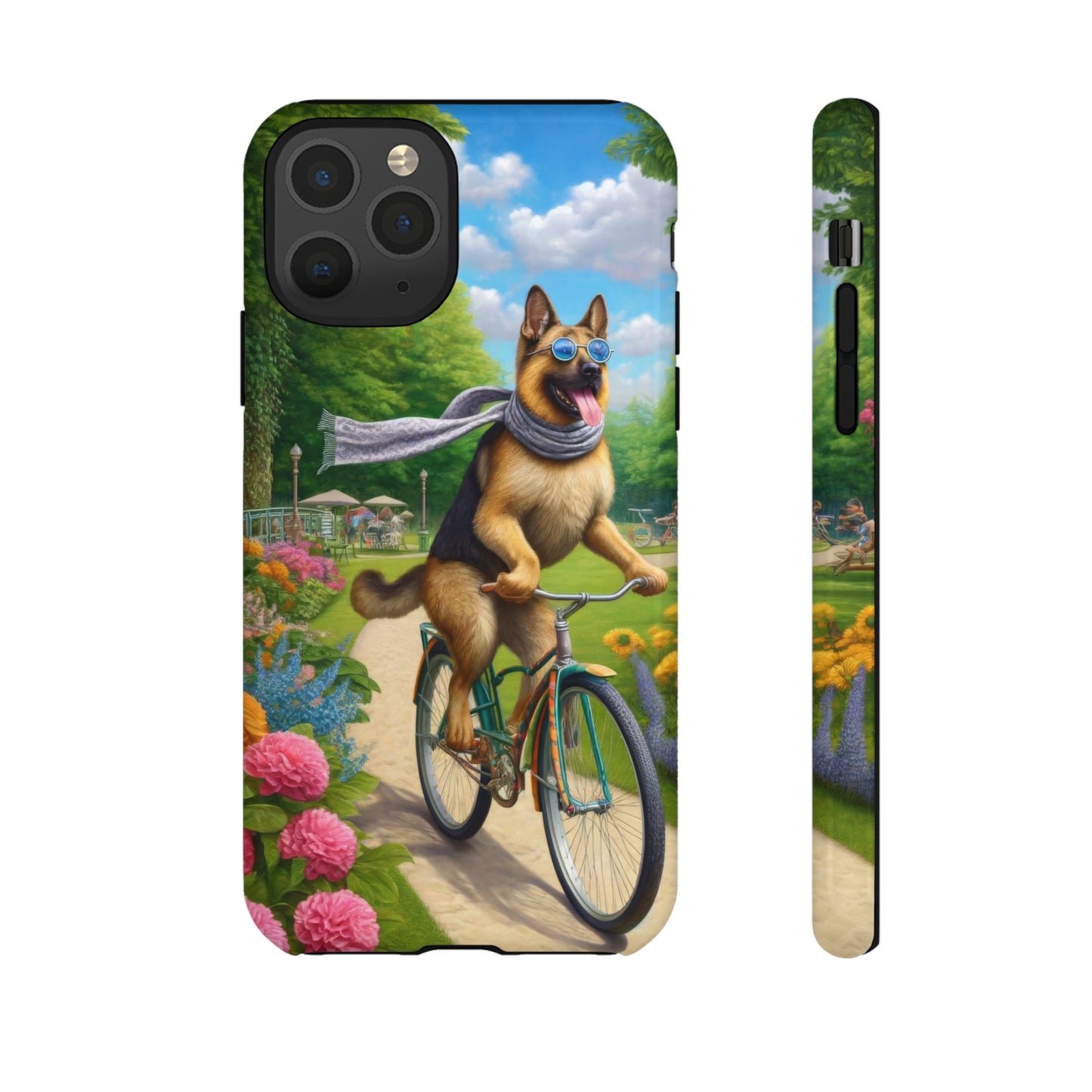 German Shepherd Riding a Bicycle Phone Case