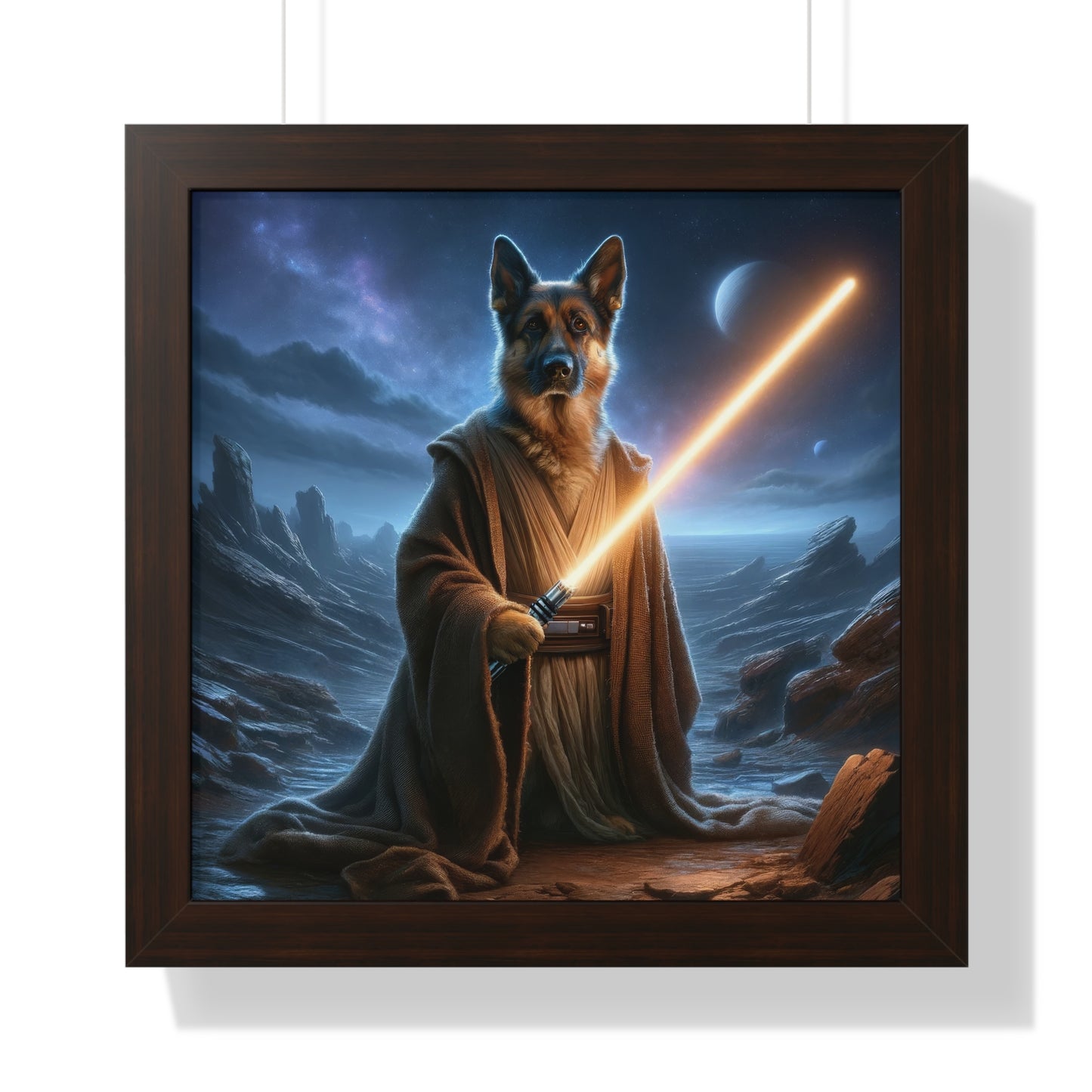 German Shepherd Dog Wars Framed Poster Painting 16x16