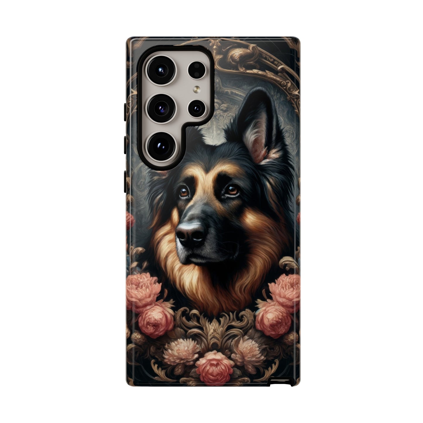 Gothic, high angle German Shepherd Phone Case