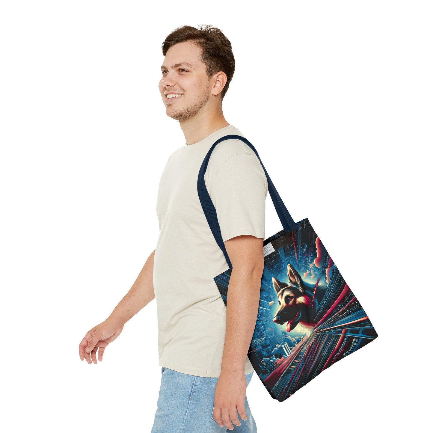 Futurism and gothic German Shepherd Tote Bag