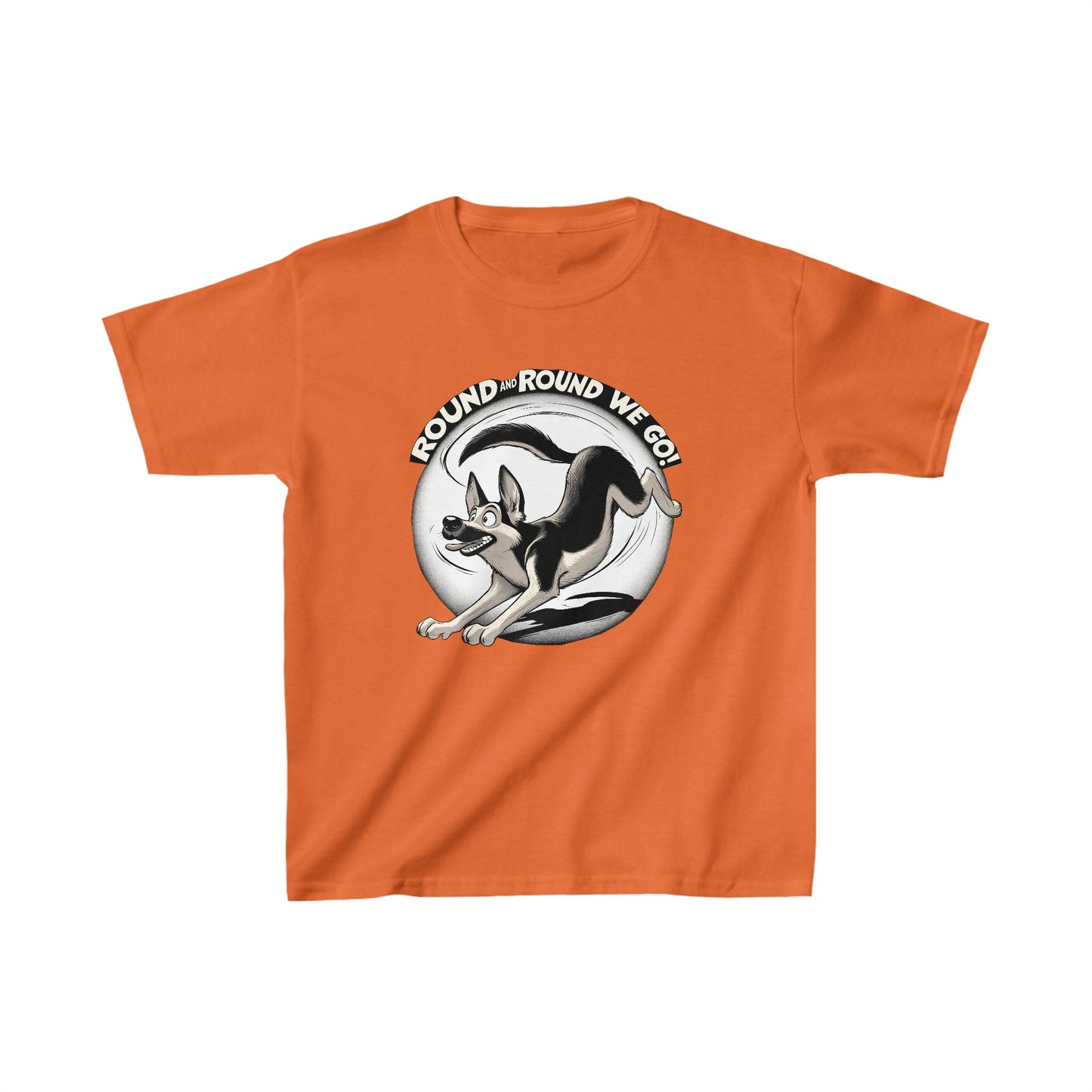 Round and Round We go! Kids Size T-Shirt (Multi colors) (German Shepherd)