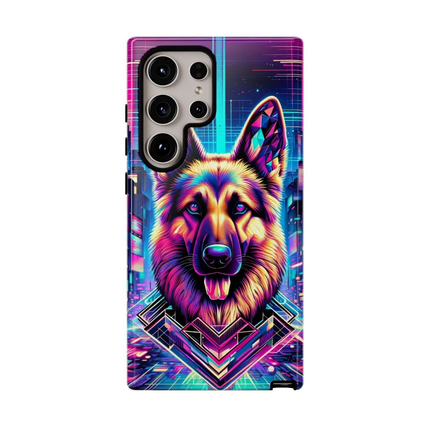 Glitch art German Shepherd Phone Case