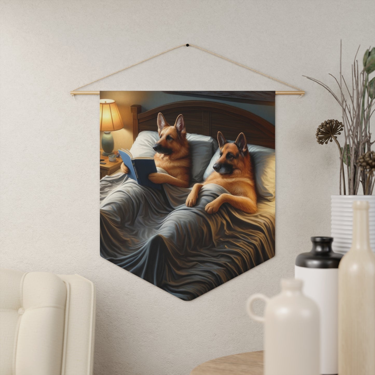 Sleeping German Shepherds Pennant