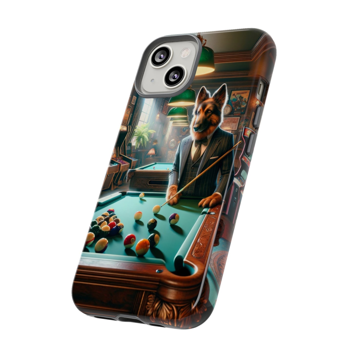 German Shepherd Playing Pool Phone Case