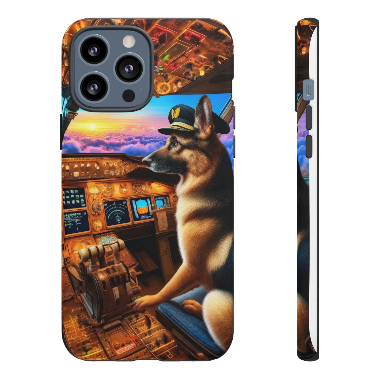 German Shepherd Flying an Airplane Phone Case