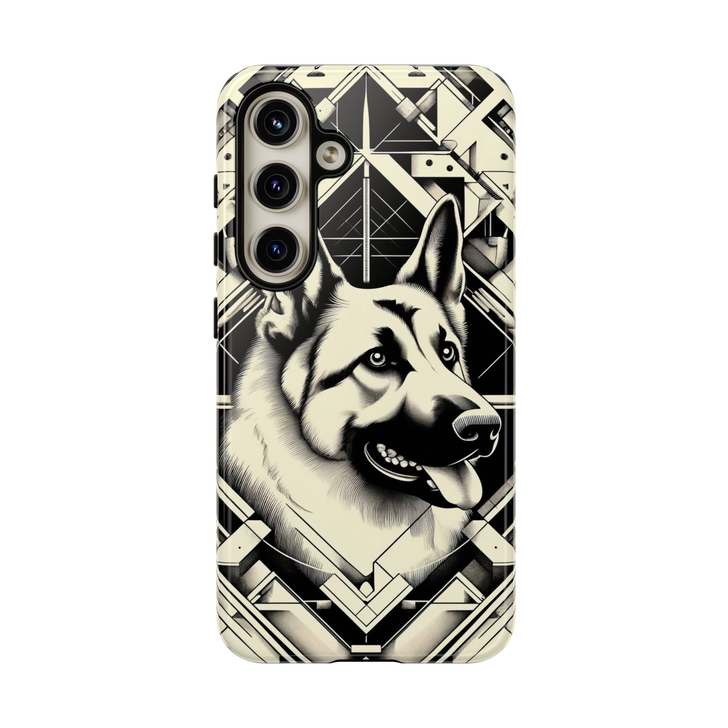 Constructivism and etching style German Shepherd Phone Case