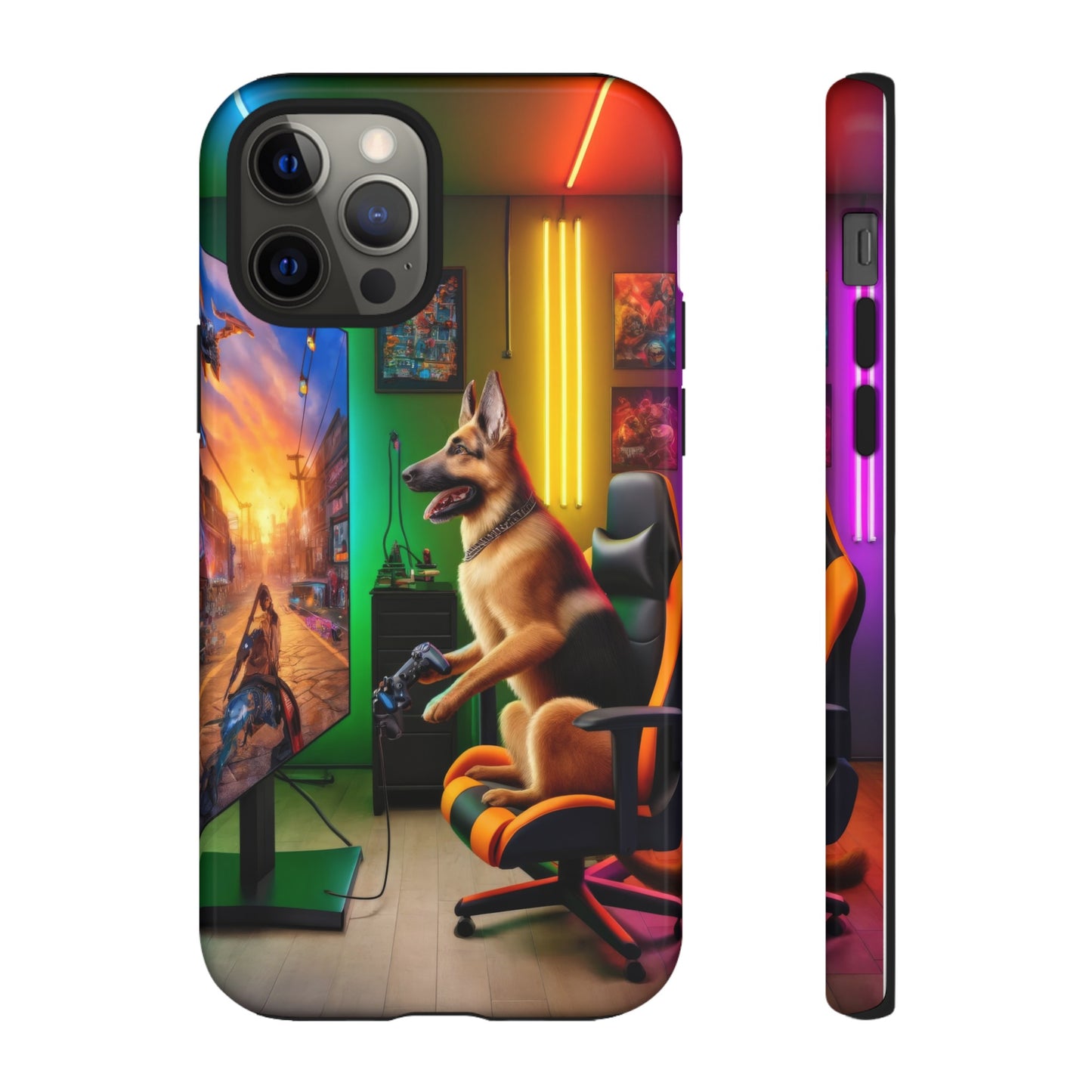 German Shepherd Playing Video Games Phone Case