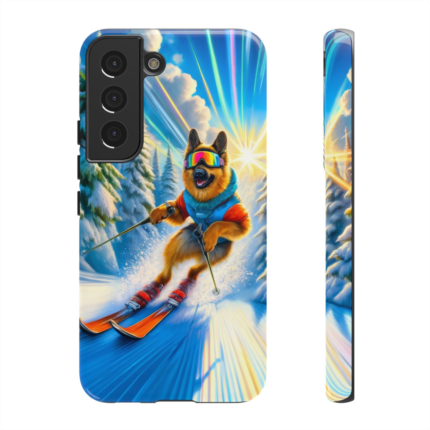 German Shepherd Skiing Phone Case