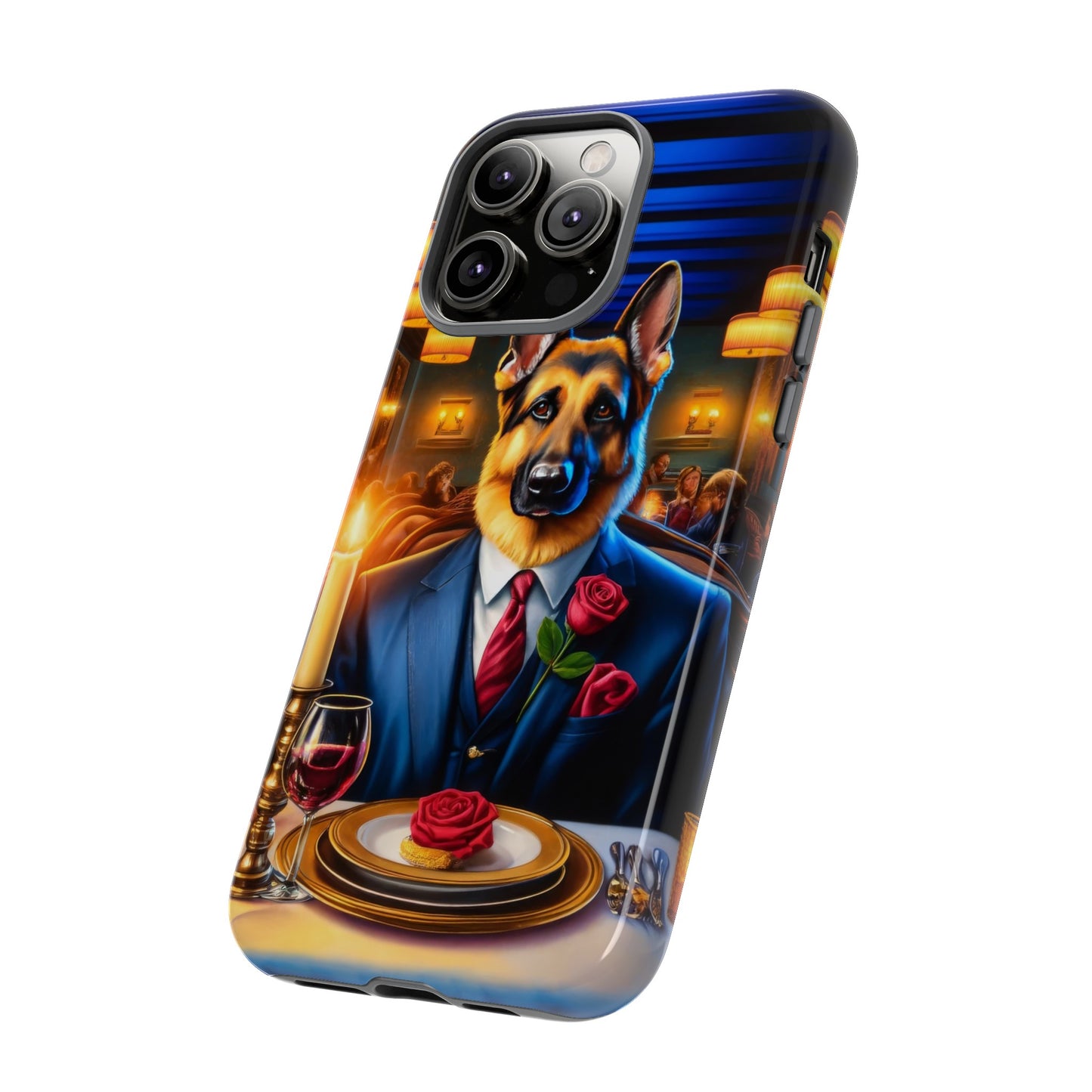 German Shepherd Going on a Date at a Restaurant Phone Case