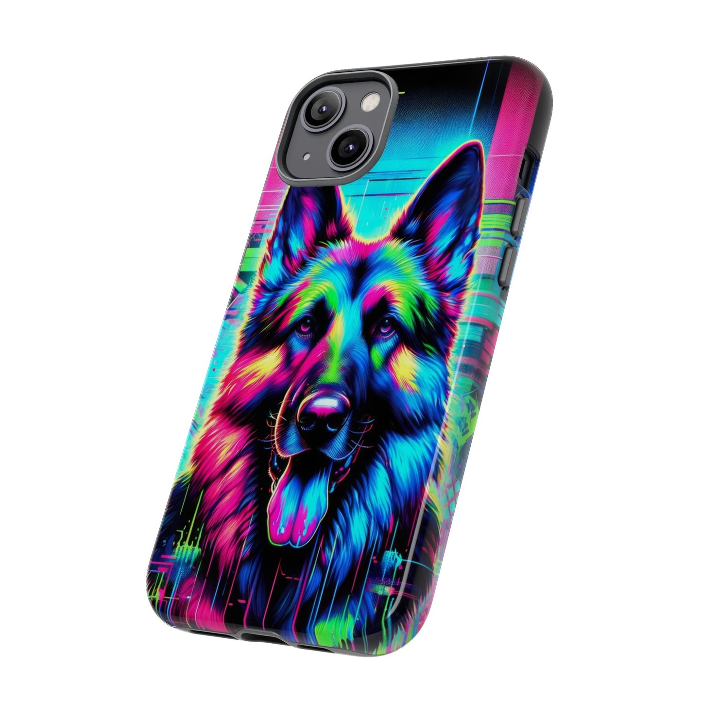 Neon graffiti German Shepherd Phone Case