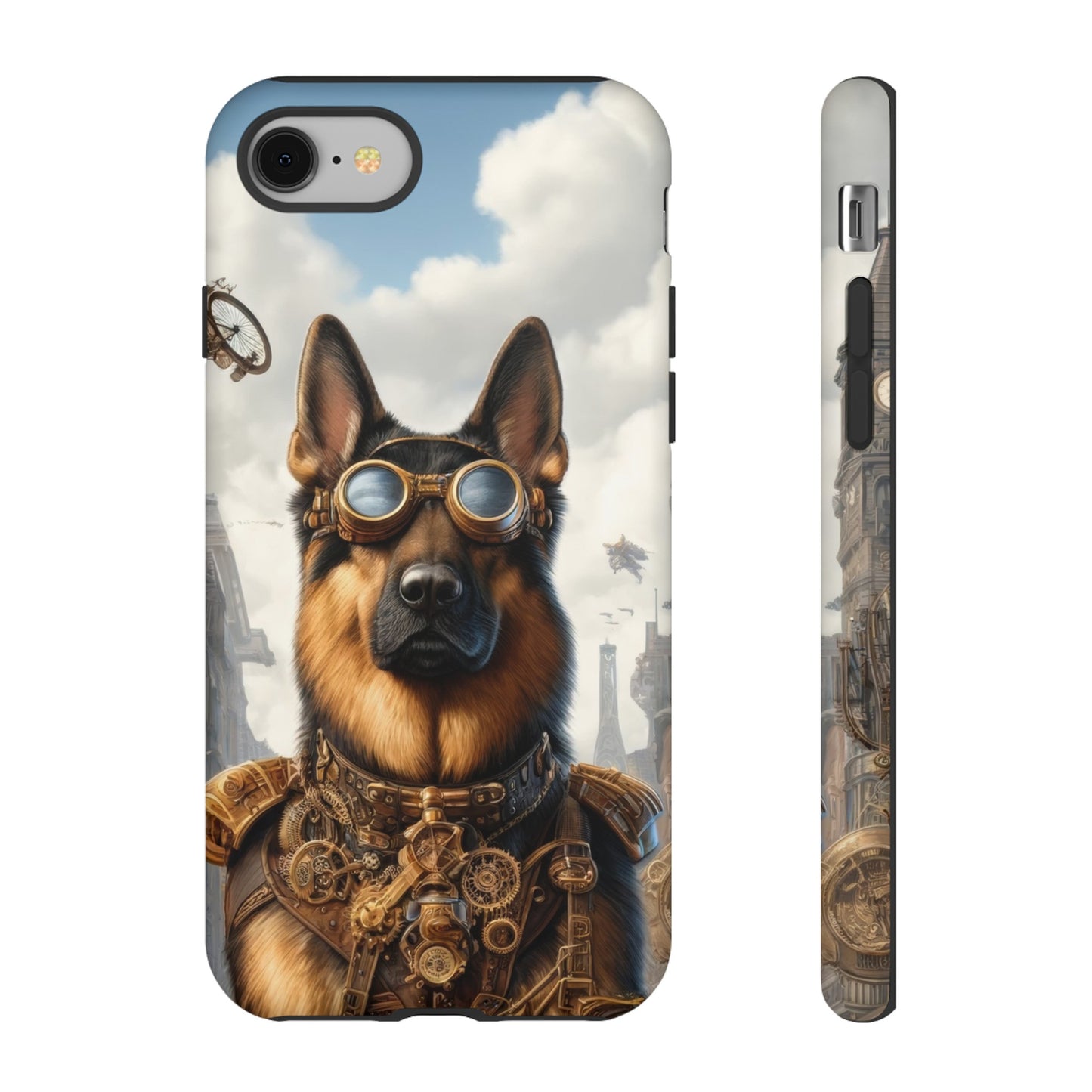 Realism and steampunk German Shepherd Phone Case